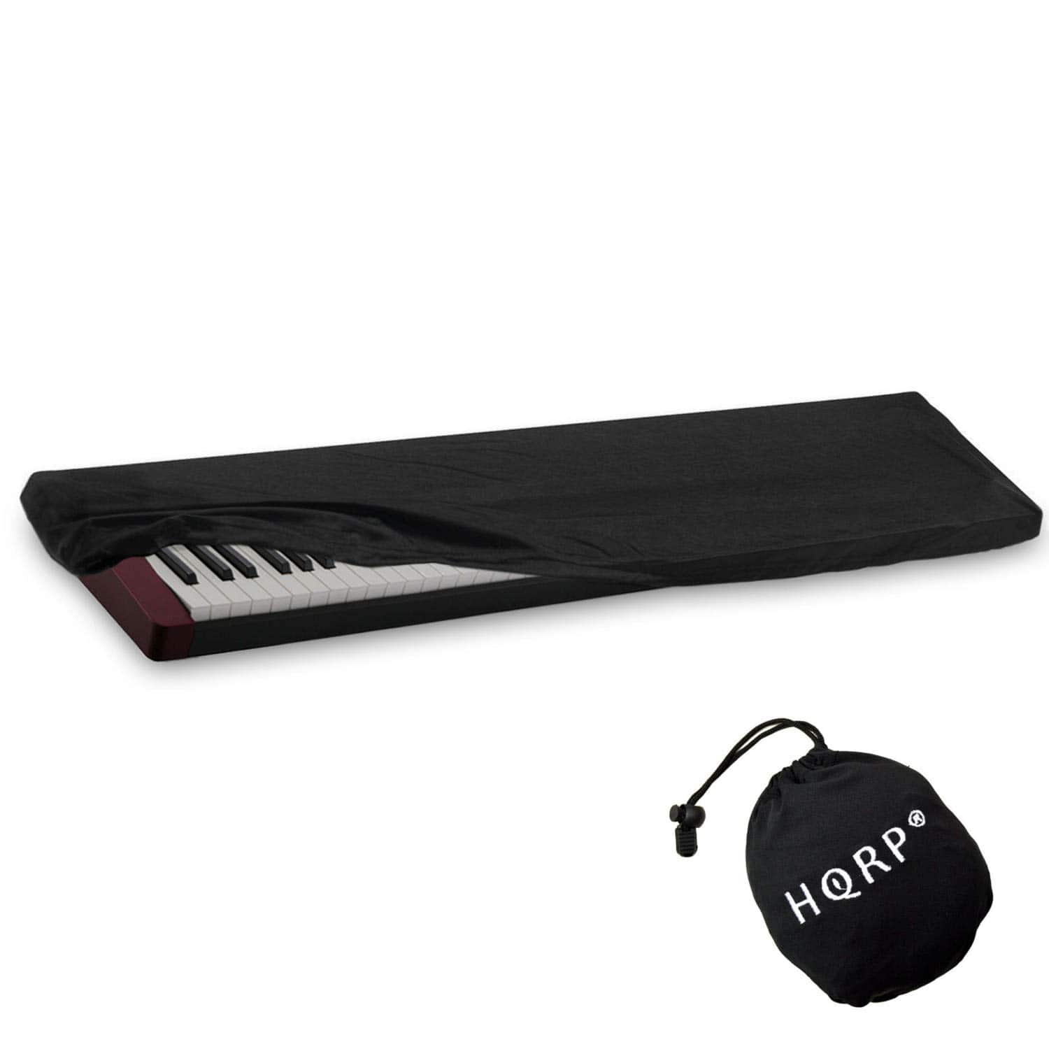 HQRP - Elastic Keyboard Dust Cover 76-88 Key Spandex with Storage Bag for Casio CDP-130 PX-160 PX-350 - Black