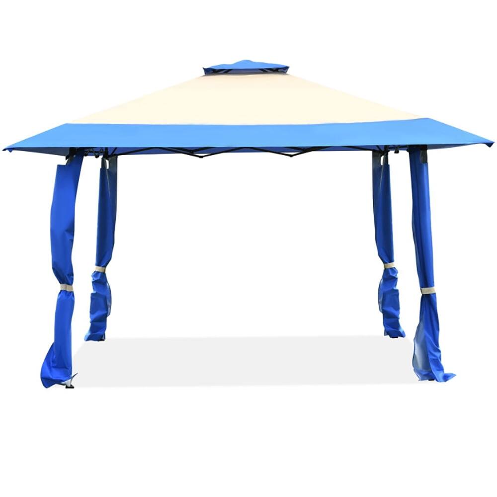 Left. Kadyn - 13ft x 13ft Blue Pop Up Outdoor Canopy, Waterproof.