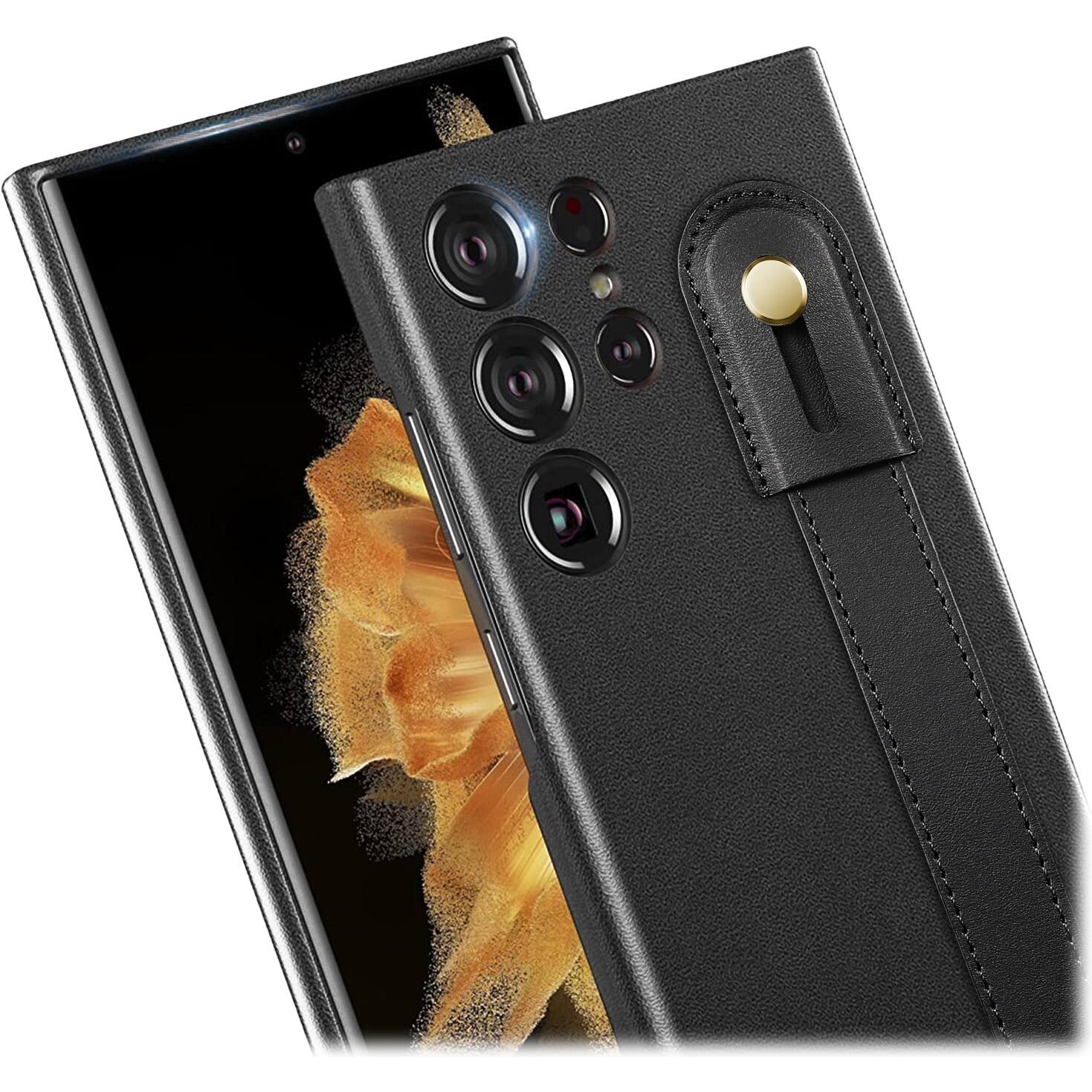 Alt View 13. SaharaCase - FingerGrip Series Case for Samsung Galaxy S23 Ultra - Black.