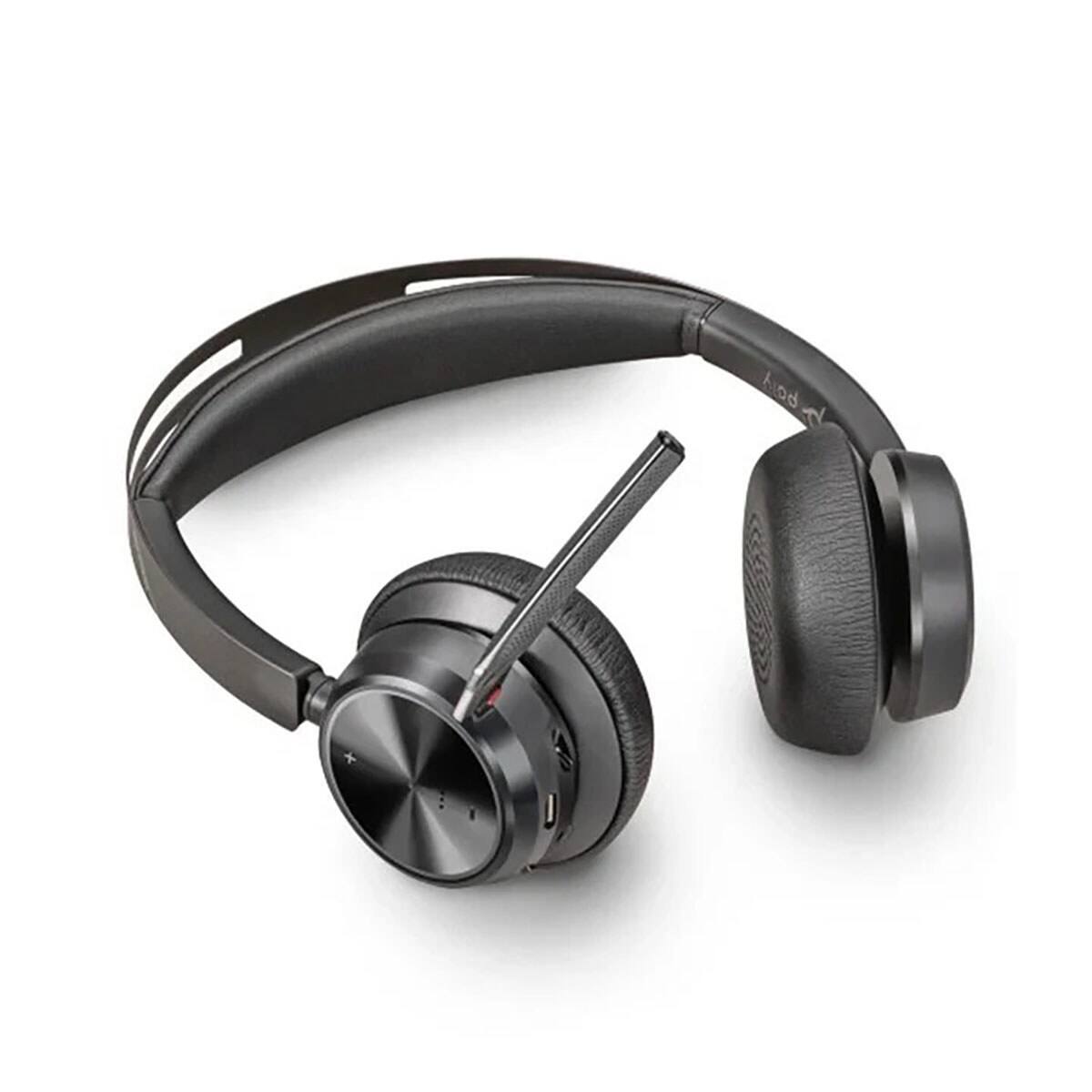 Alt View 1. HP - HP Poly Voyager Focus 2 UC Wireless Stereo Headset with Charging Stand and USB-C Adapter, Microsoft Teams Certified.