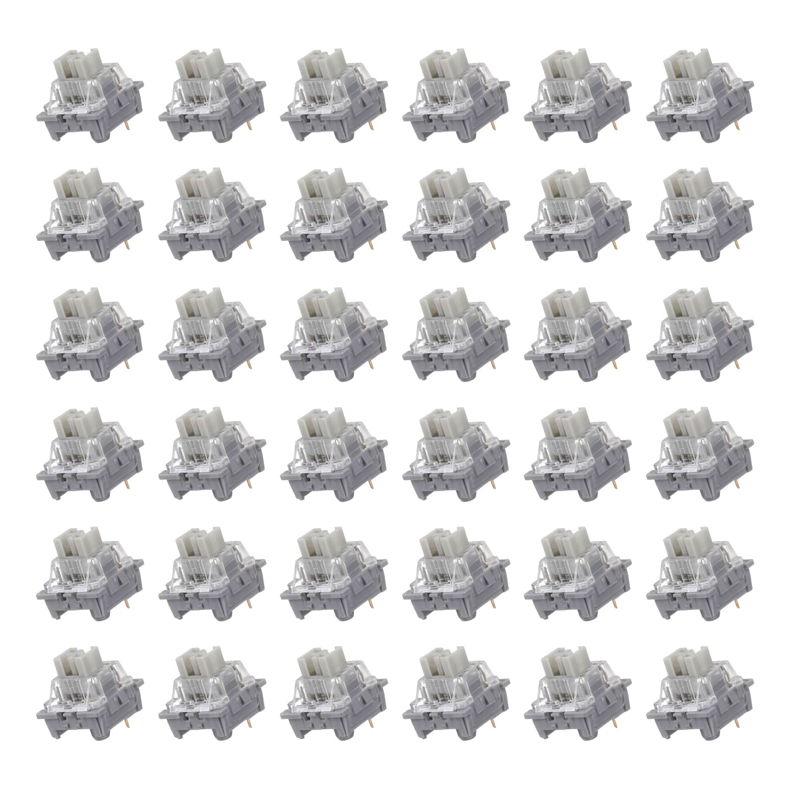 Unique Bargains - 36pcs Keyboard Switches (3-Pin 40gf) Dustproof Pre-Lubed Tactile Linear Switch Replacement for MX Mechanical Keyboard - Gray