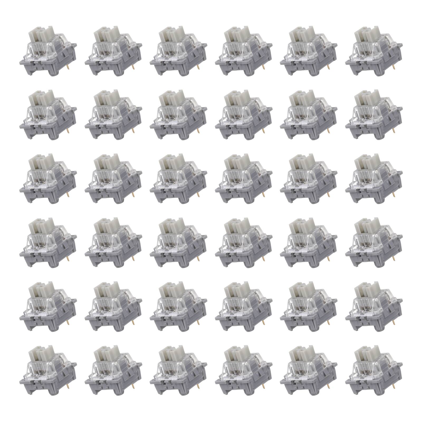 Front. Unique Bargains - 36pcs Keyboard Switches (3-Pin 40gf) Dustproof Pre-Lubed Tactile Linear Switch Replacement for MX Mechanical Keyboard - Gray.