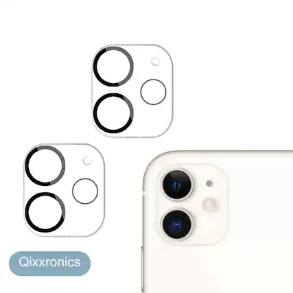 Front. Qixxronics - 2pack Camera Lens Protector for iPhone 11 Camera Lens Shield Tempered Glass Lens Cover for iPhone 11 - Clear.