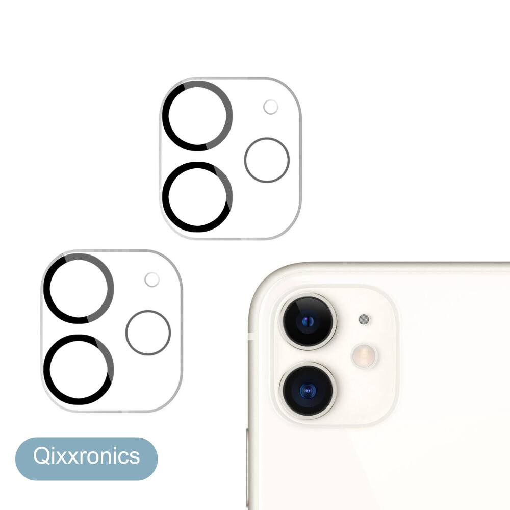 Qixxronics - 2pack Camera Lens Protector for iPhone 11 Camera Lens Shield Tempered Glass Lens Cover for iPhone 11 - Clear