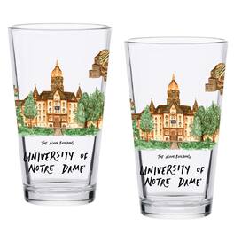 Indigo Falls - Notre Dame Fighting Irish 2-Pack 16oz.-Laura Wilcox University Pint Set - Multicolor
