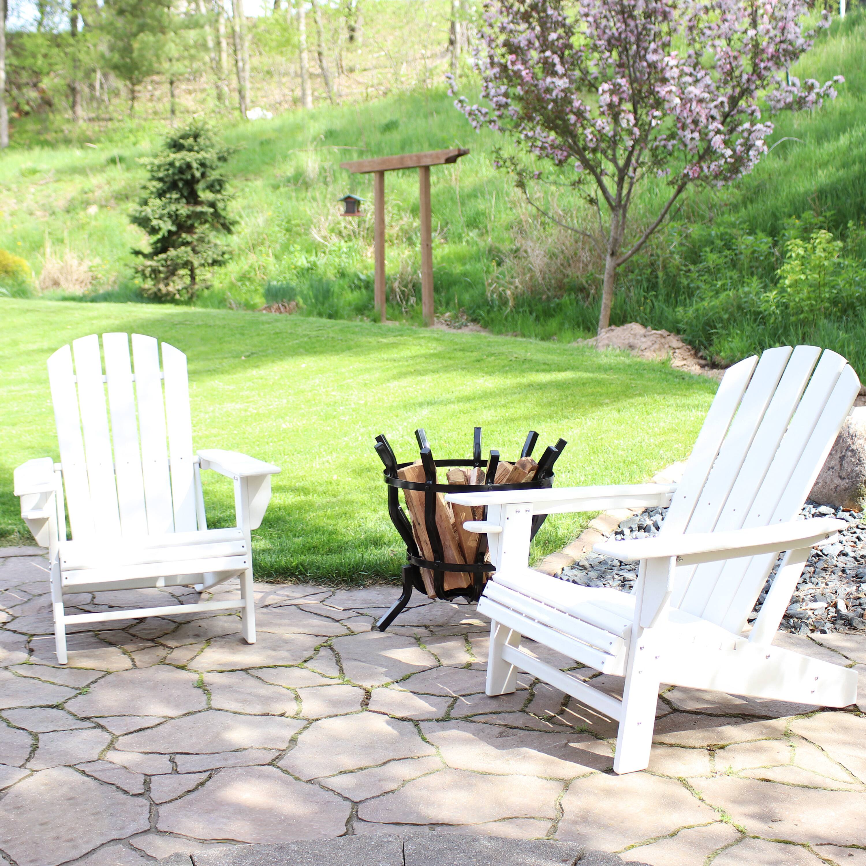Alt View 3. Sunnydaze - Lake Style Adirondack Chair with Cup Holder - Set of 2 - White.