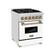 Angle Zoom. ZLINE - Autograph 24" Legacy Dual Fuel Range w/ 4 Burners & White & Bronze Accents (RAZ-WM-24-CB).