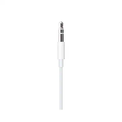 Front. Apple - Apple Lightning to 3.5 mm Audio Cable (1.2m) - White - White.