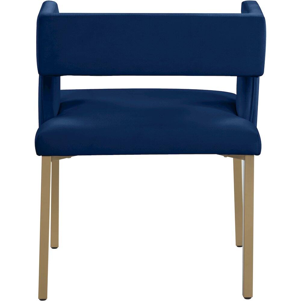 Alt View 1. Meridian Furniture - Caleb Navy Velvet Dining Chair, Set of 2 - Blue.