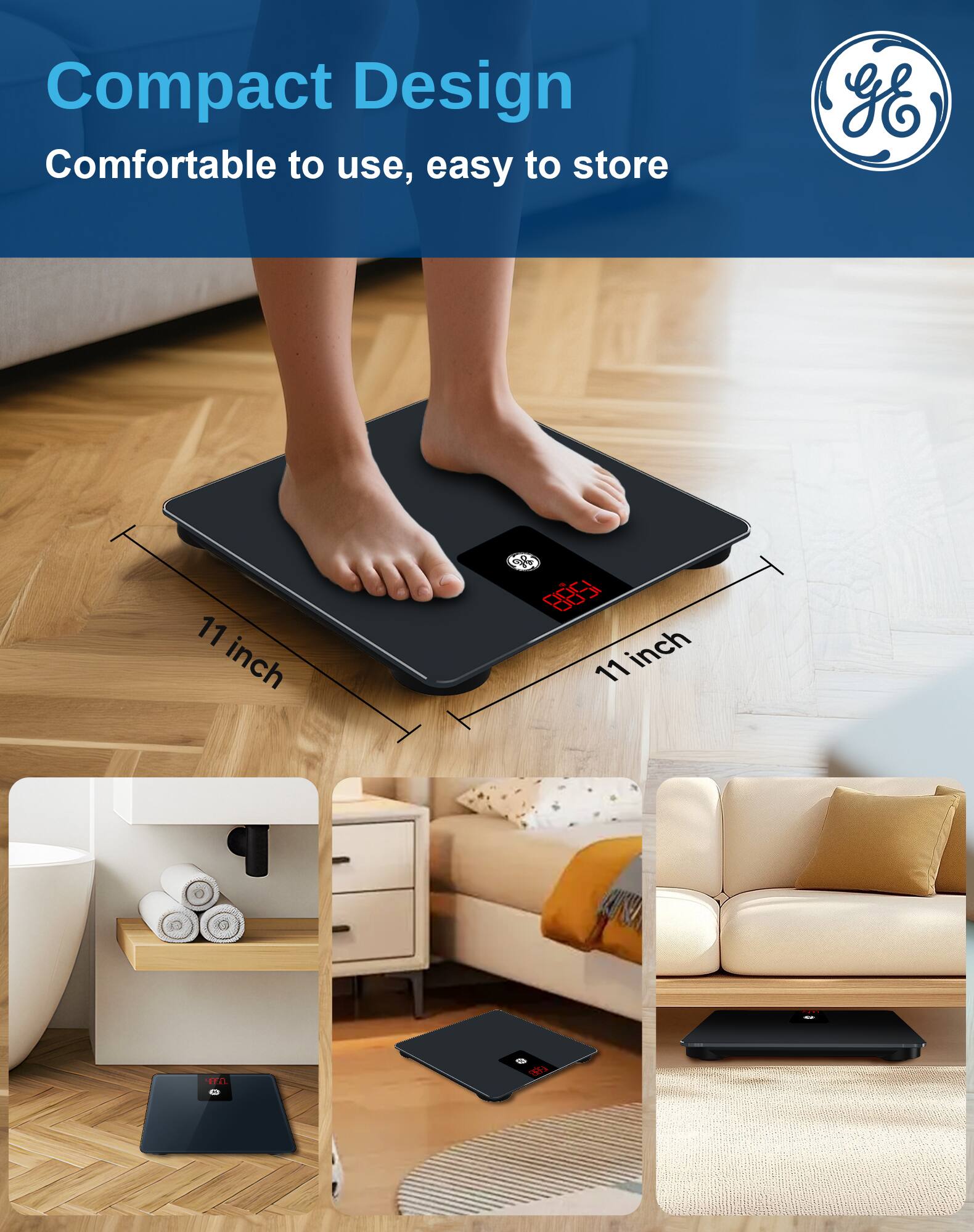 Compact Design  
Comfortable to use, easy to store  

11 inch  
11 inch