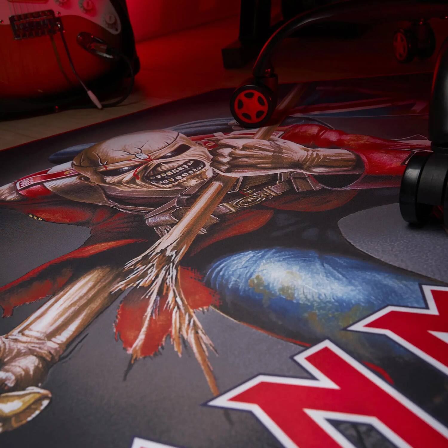Alt View 4. Subsonic - Subsonic Sa5550-im1 Gamer Floor Mat (iron Maiden - Trooper) - black.