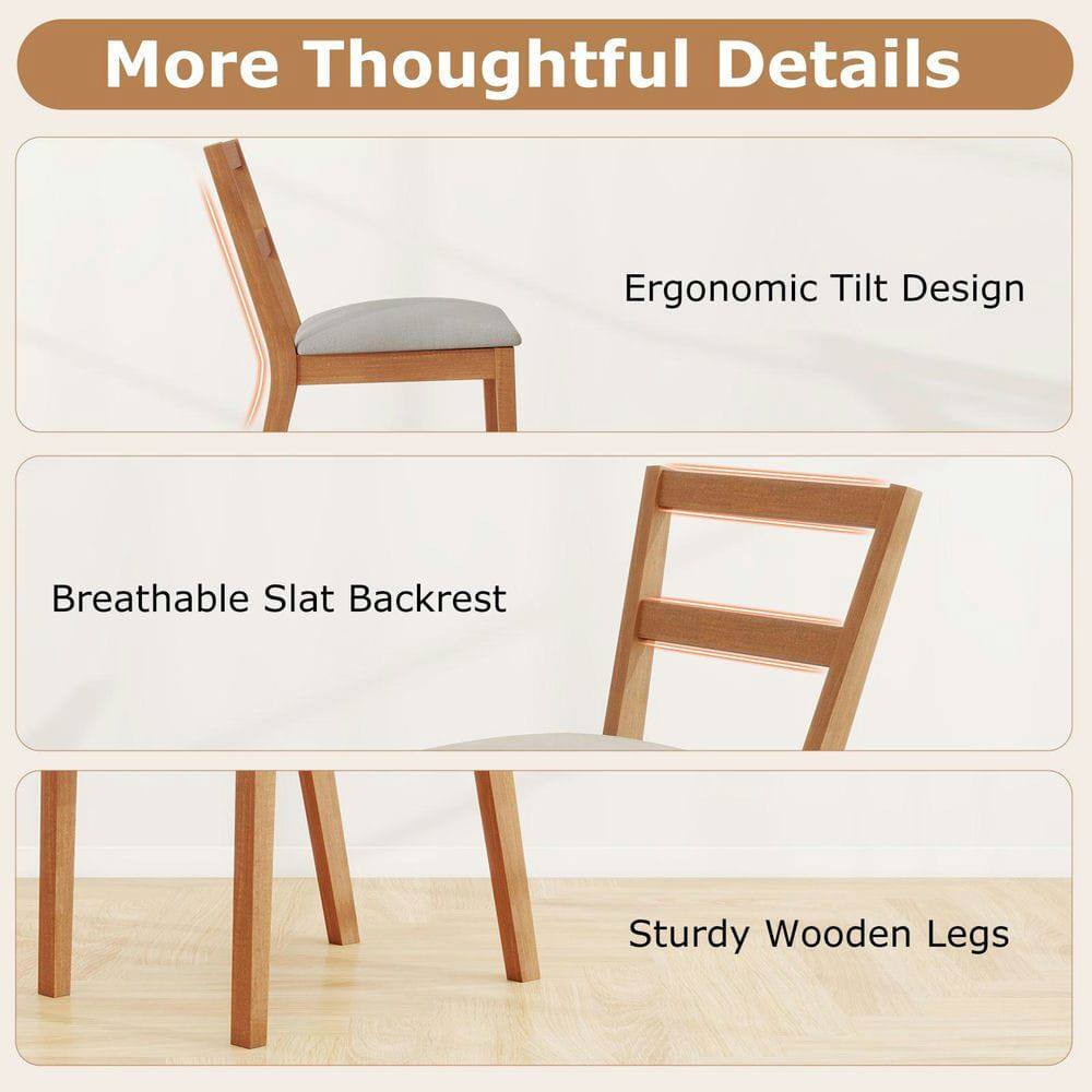 More Thoughtful Details  
- Ergonomic Tilt Design  
- Breathable Slat Backrest  
- Sturdy Wooden Legs