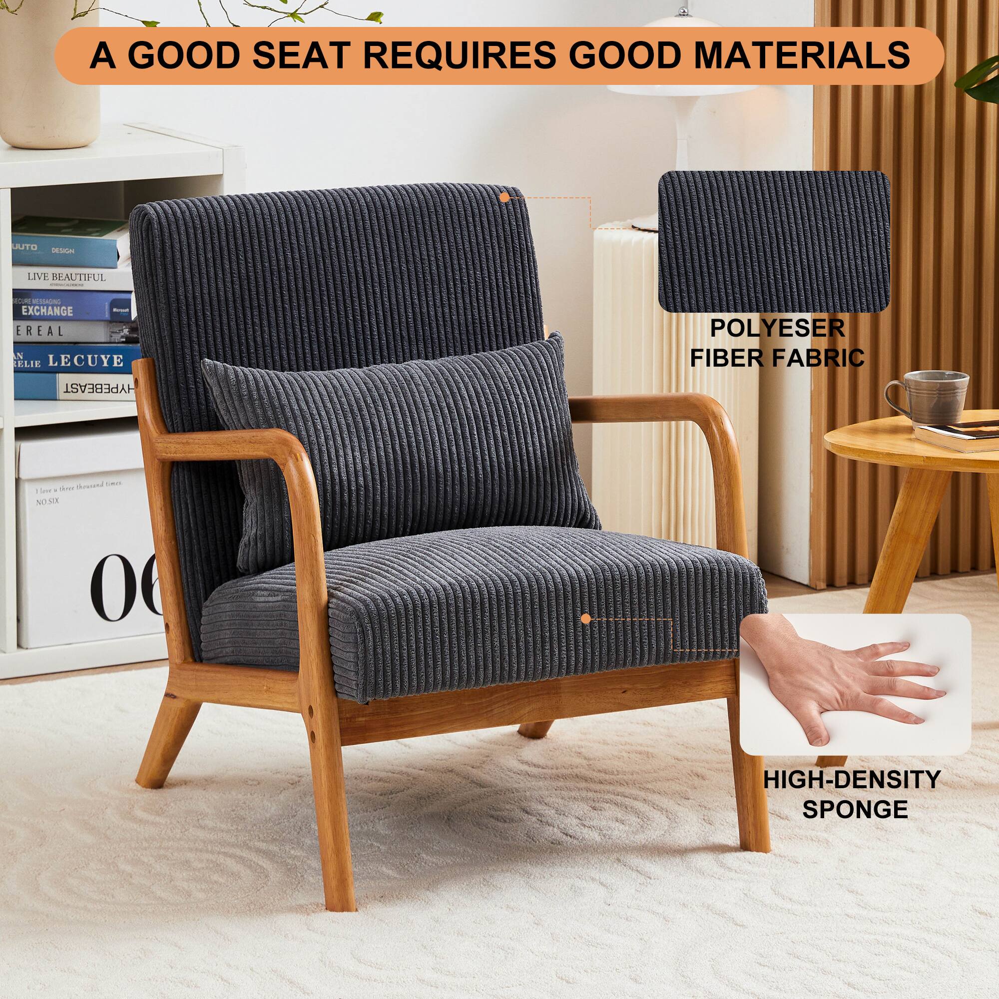 A GOOD SEAT REQUIRES GOOD MATERIALS

POLYESER FIBER FABRIC

HIGH-DENSITY SPONGE