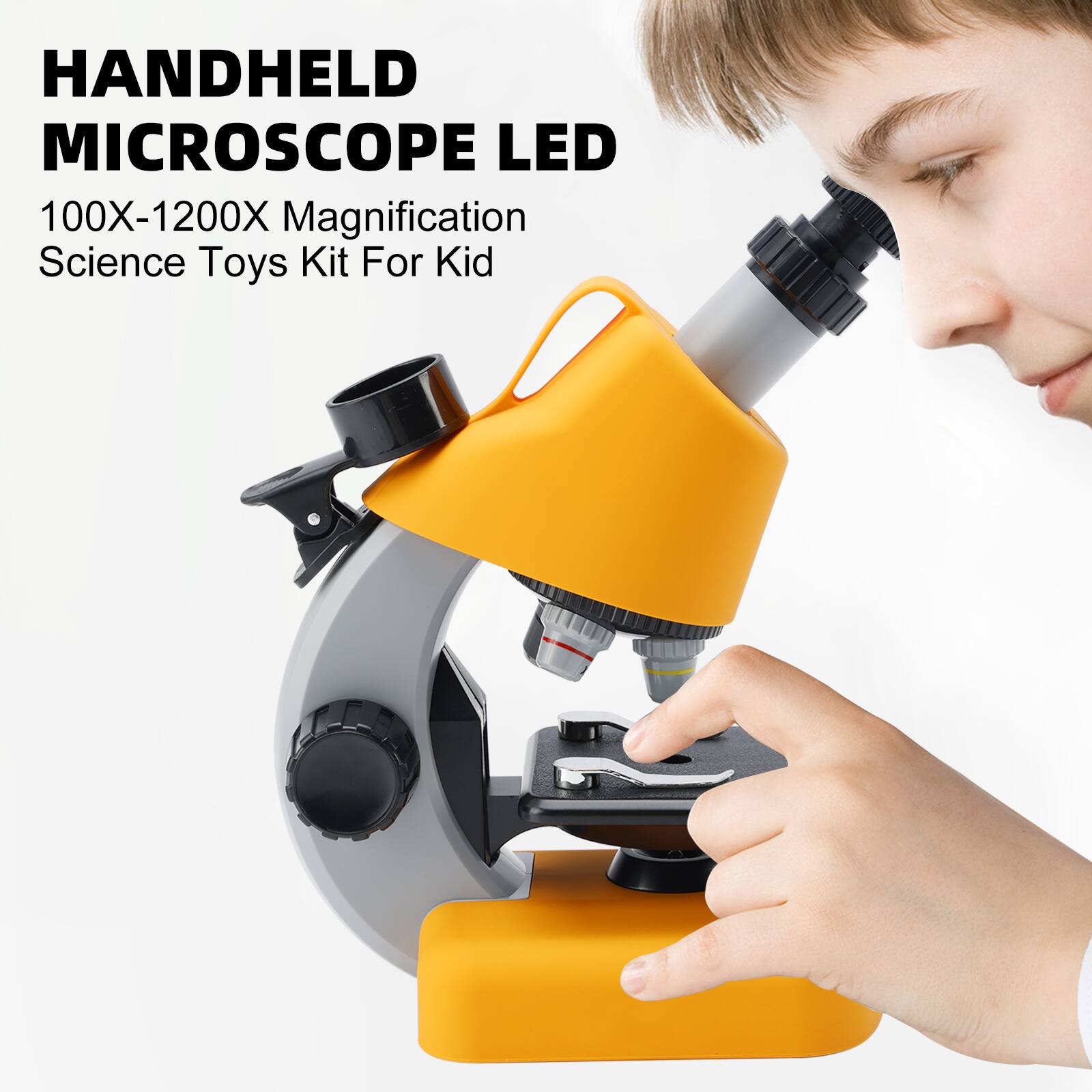 HANDHELD MICROSCOPE LED  
100X-1200X Magnification  
Science Toys Kit For Kid