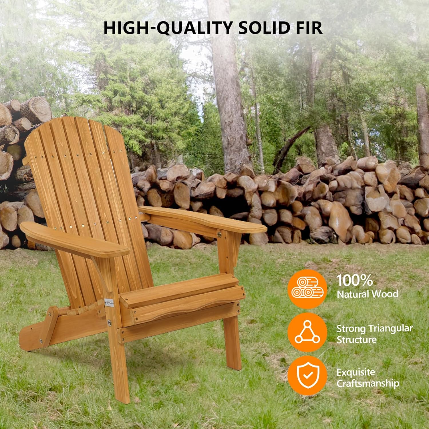 HIGH-QUALITY SOLID FIR

100% Natural Wood
Strong Triangular Structure
Exquisite Craftsmanship