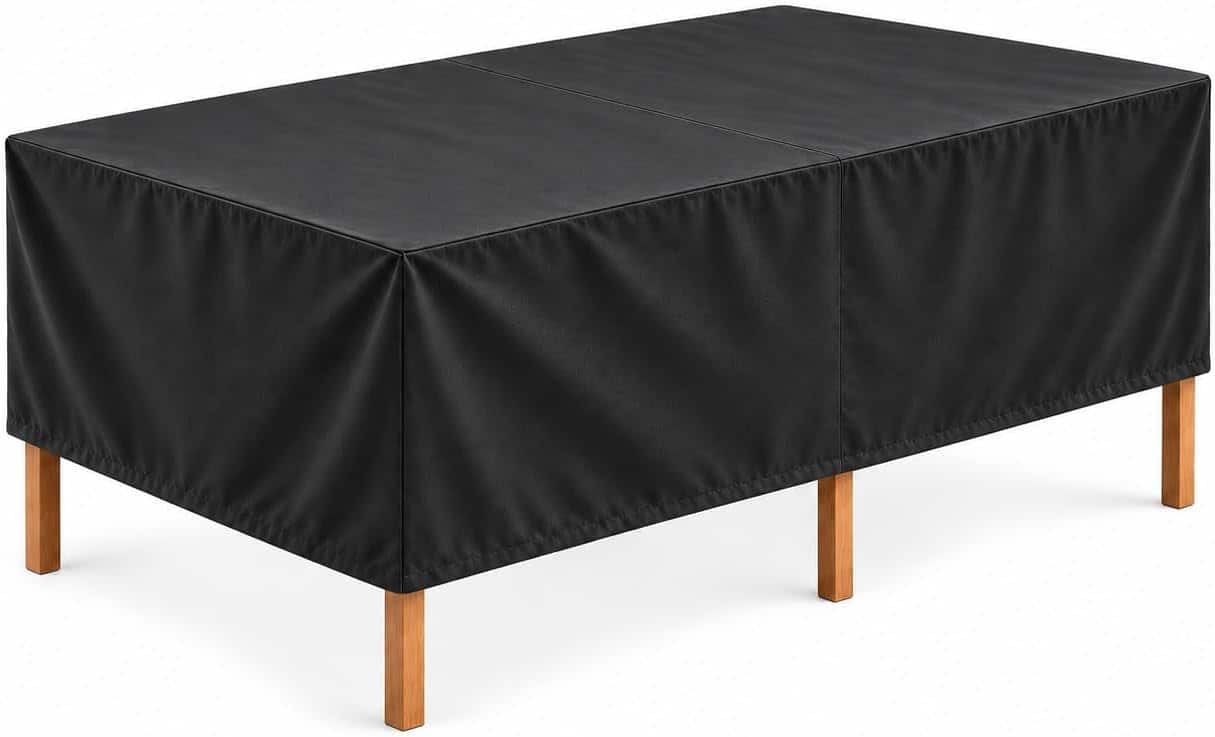 KHOMO GEAR - Outdoor Dining Table Cover - Heavy Duty, Water Resistant Rectangular Patio Dining Table Cover - 60"L x 33"W x 25"H - Black