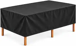 KHOMO GEAR - Outdoor Dining Table Cover - Heavy Duty, Water Resistant Rectangular Patio Dining Table Cover - 60"L x 33"W x 25"H - Black