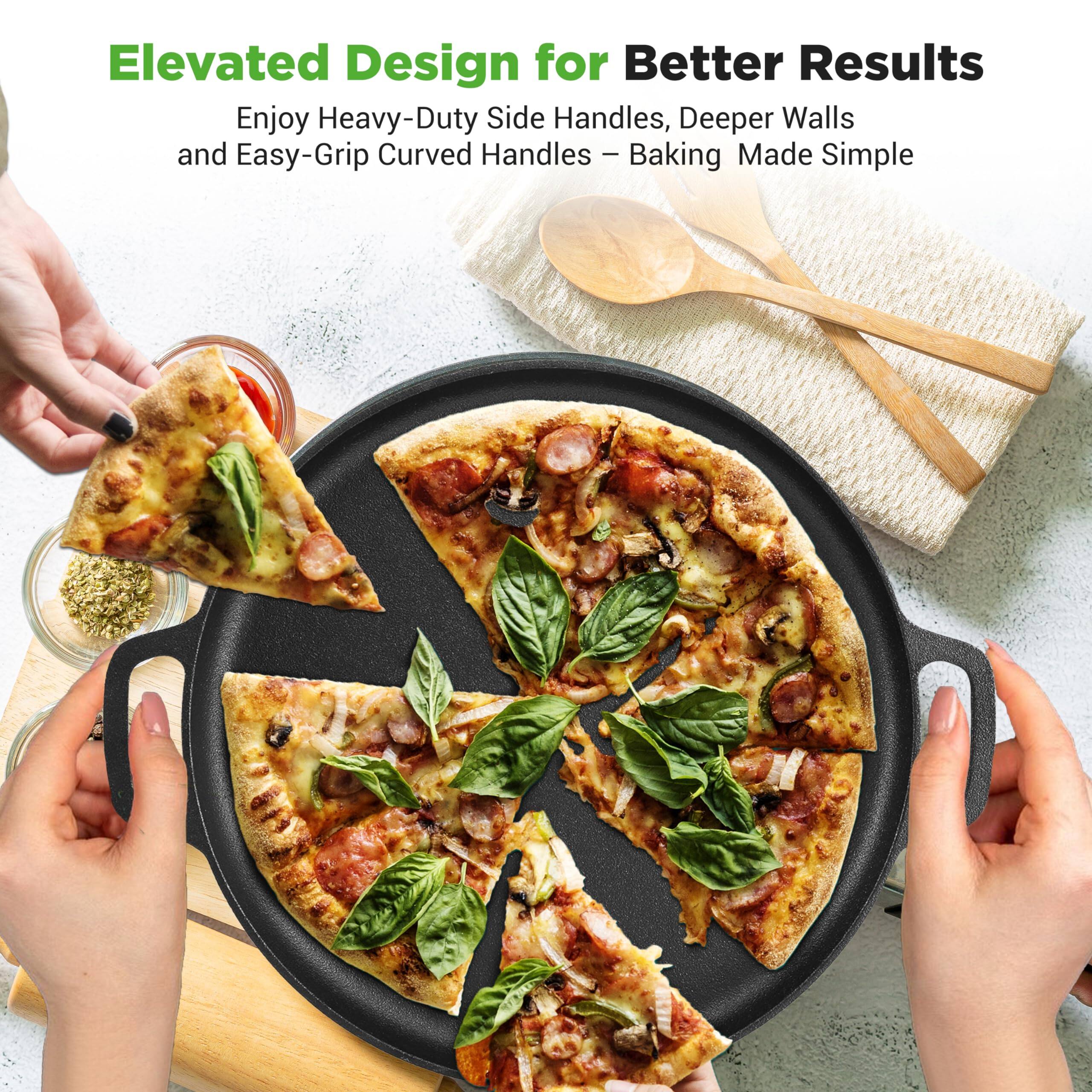 Elevated Design for Better Results  
Enjoy Heavy-Duty Side Handles, Deeper Walls and Easy-Grip Curved Handles – Baking Made Simple