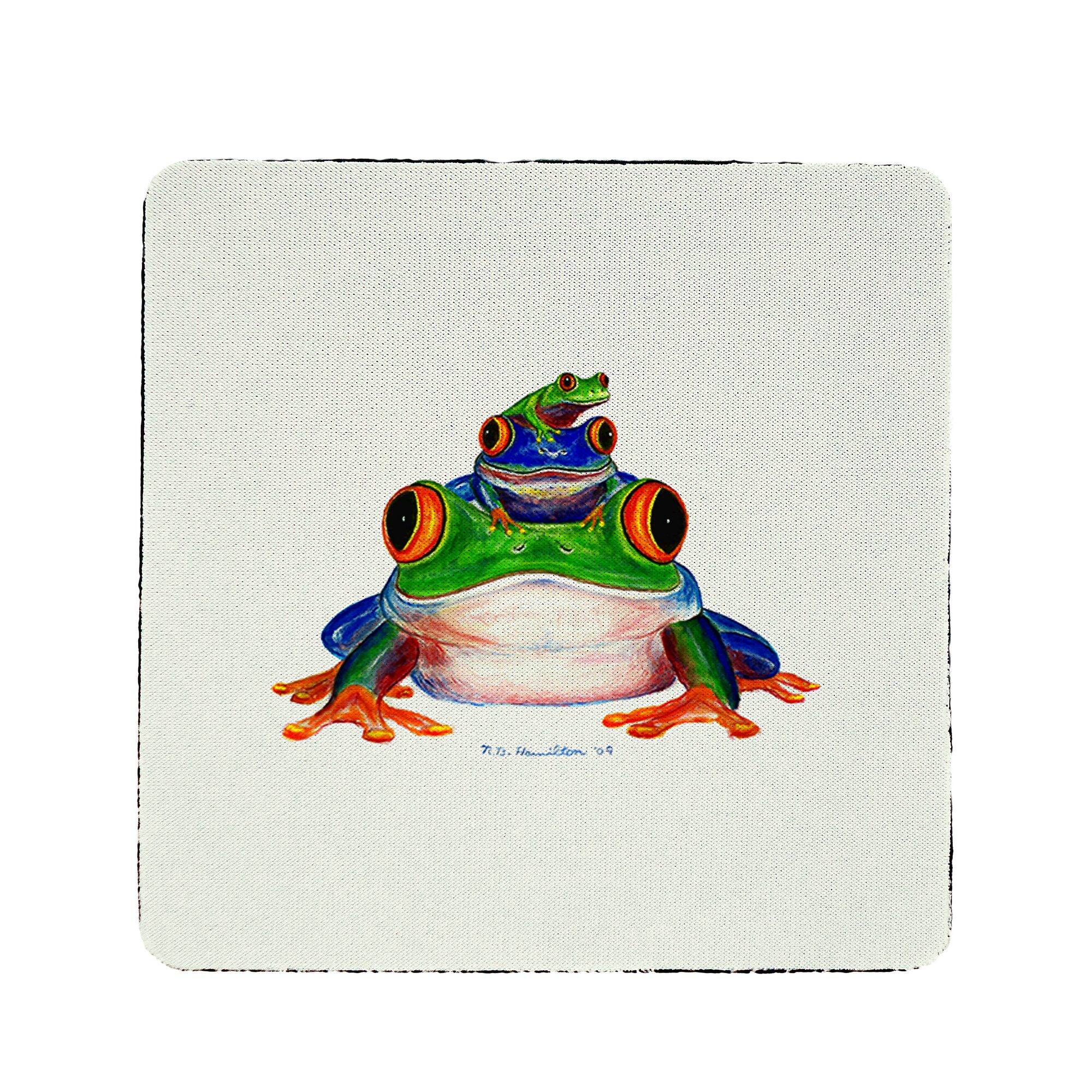 Front. Betsy Drake - Betsy Drake Stacked Frogs Coaster Set of 4 - Multicolored.