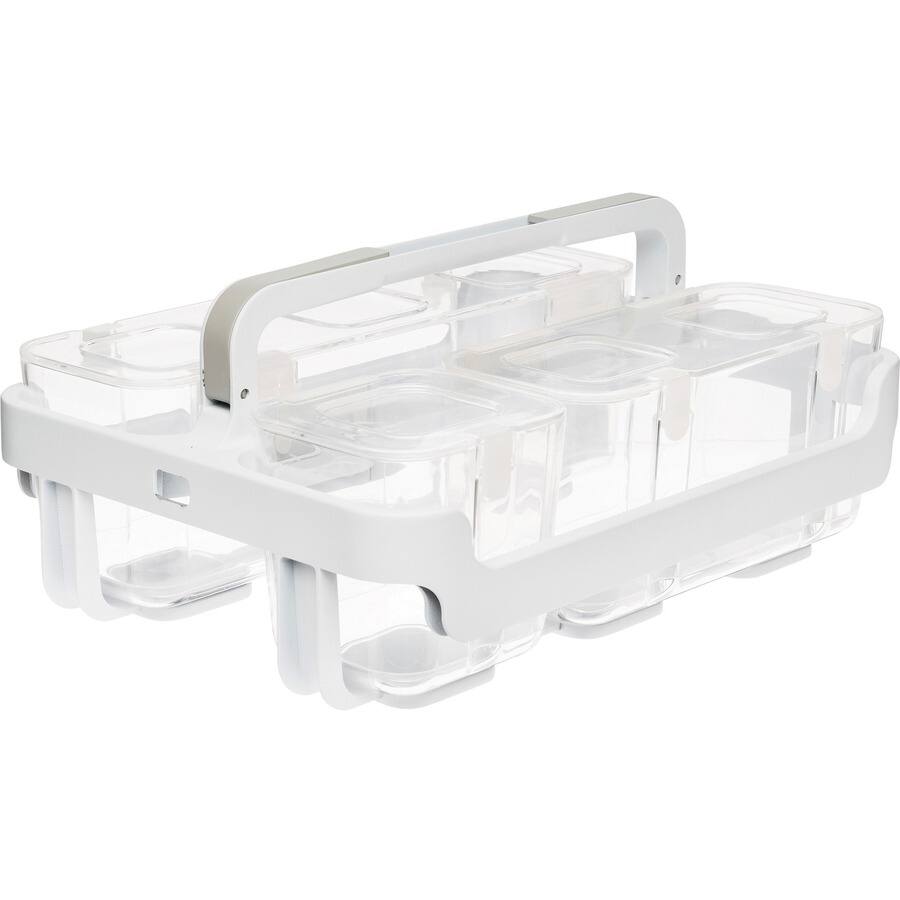Left. Deflecto - Deflecto Stackable Caddy Organizer 6.50" x 14" x 10.50" White Plastic - White.