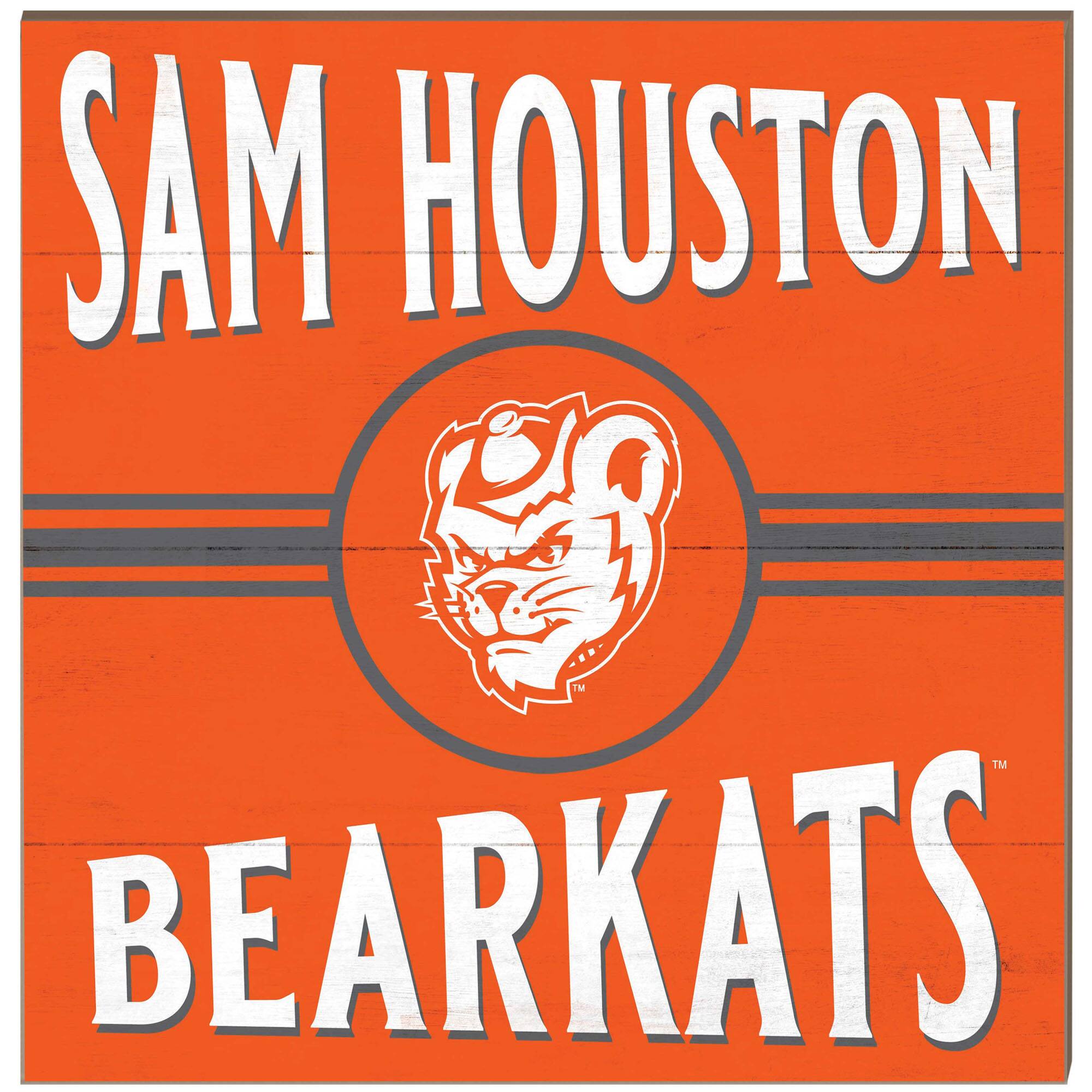 Sam Houston State Bearkats 10'' x 10'' Retro Team Plaque