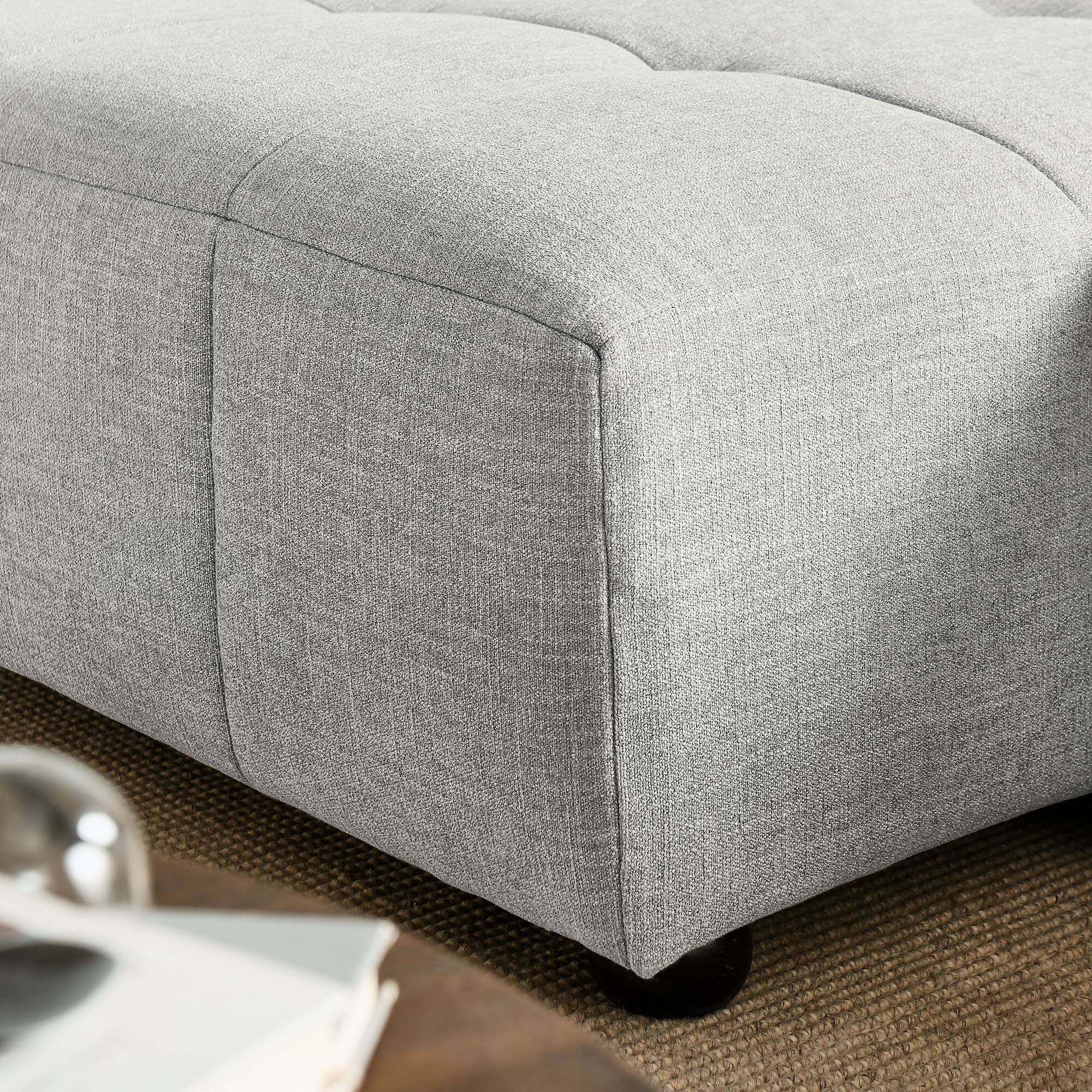 Alt View 4. Modway - Liana Left-Facing Upholstered Fabric Modular Sofa with Chaise by Modway - Gray.