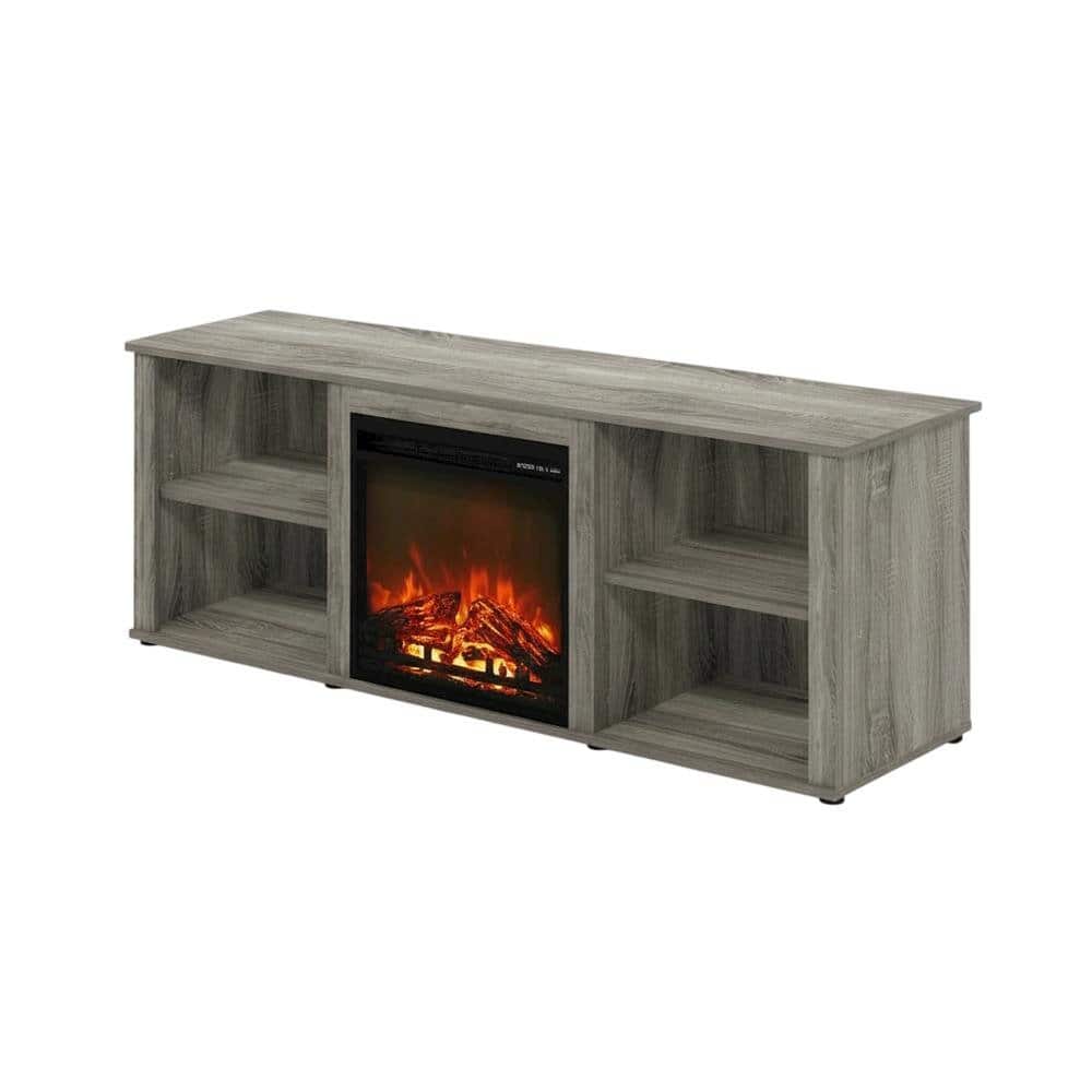 FurniFact - Wood TV Stand with Fireplace and French Oak Grey Finish, Modern Design - Gray price history on PriceWatchPro