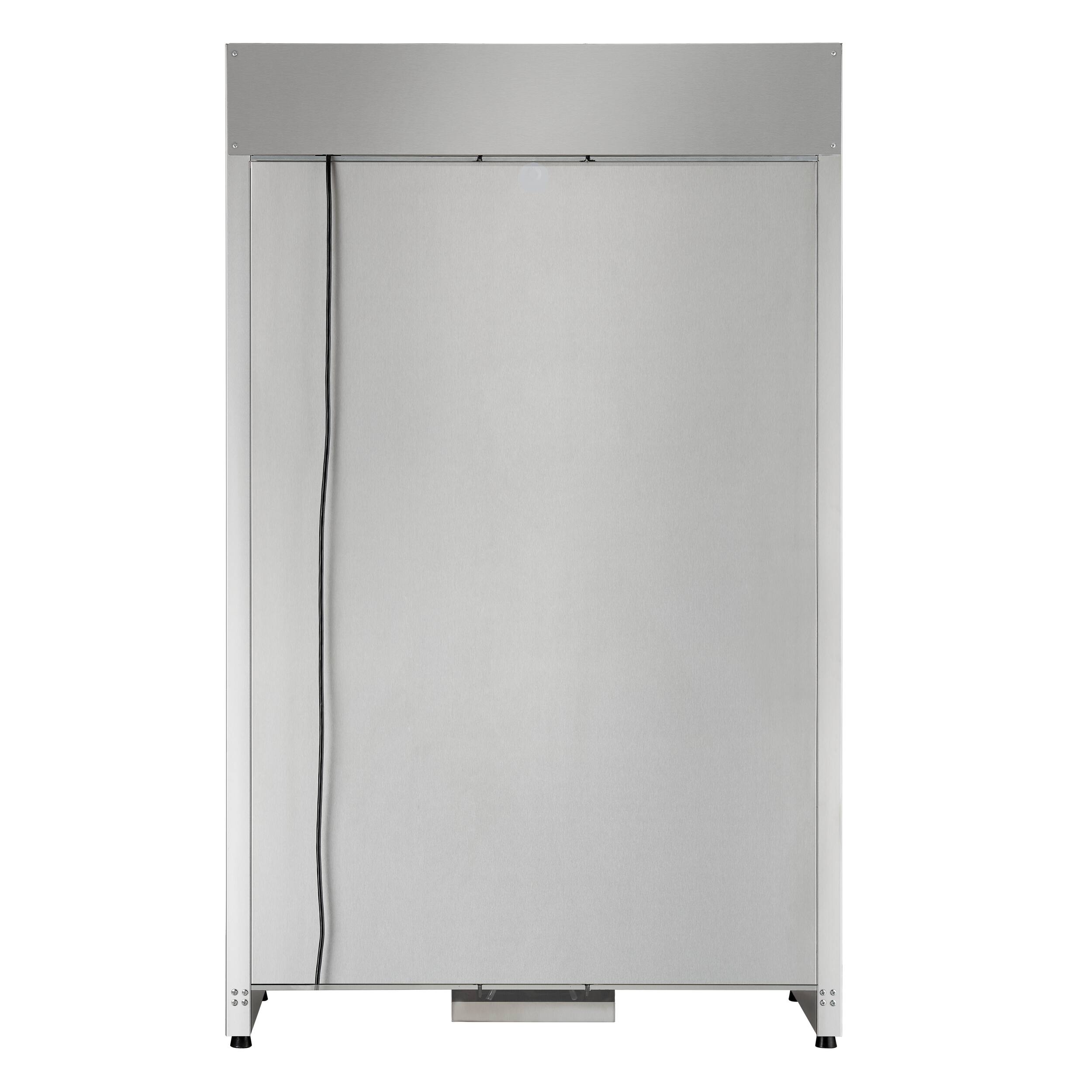 Back. Forno Appliances - Abruzzo 102-Bottle Dual Zone Wine Cellar with Clear Acrylic Holders & Stainless Trim Shelves - Stainless steel.