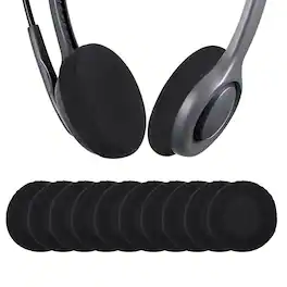 Unique Bargains - 10pcs Foam Ear Pads (2.56"/65mm) - High Density Soft Sponge Covers for Music/Gaming, Fits Most Headsets - Black