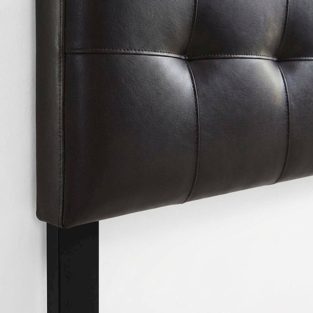 Alt View 1. FurniFact - Upholstered Vinyl Full Headboard with Plush Padding and Sleek Design - Brown.