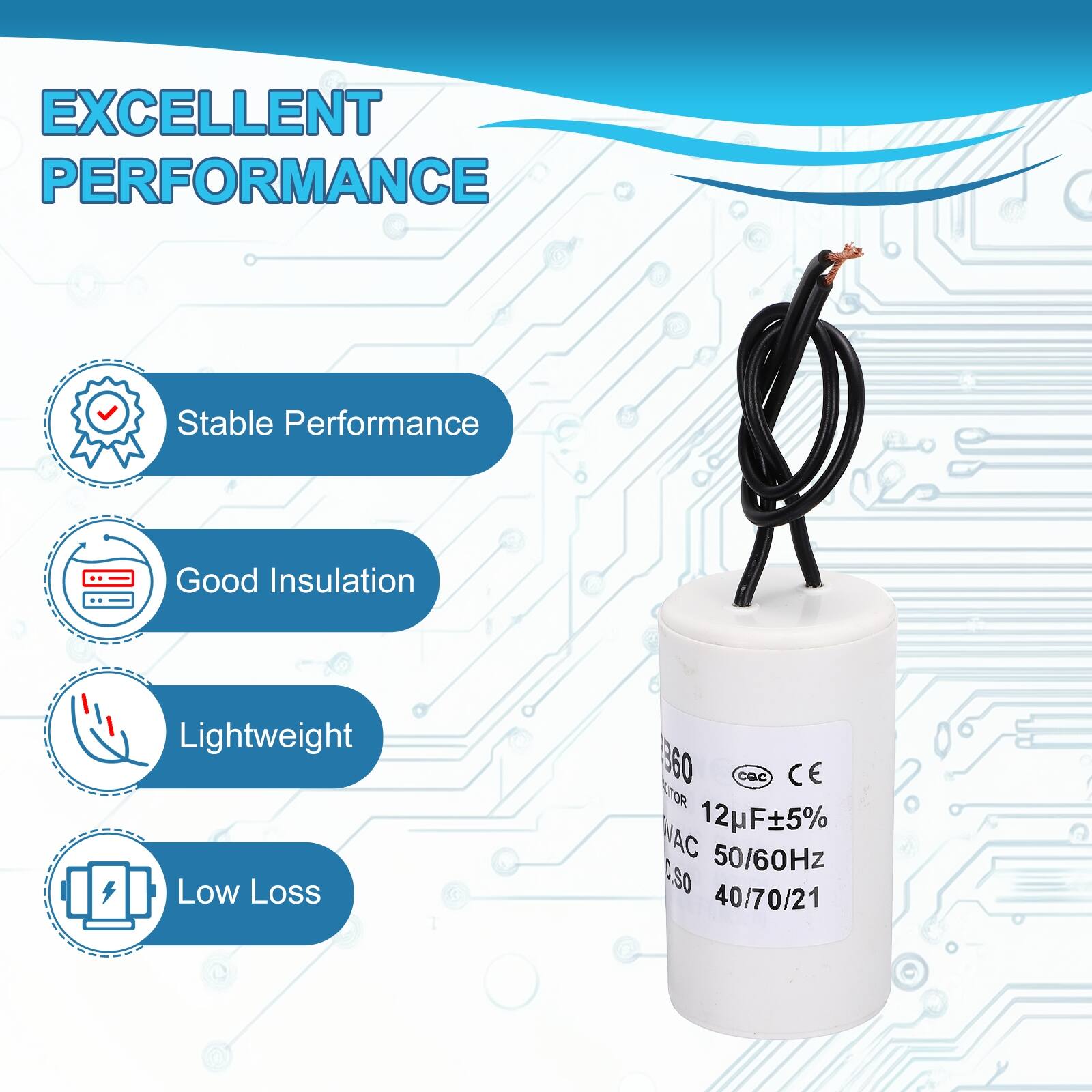 EXCELLENT PERFORMANCE

- Stable Performance
- Good Insulation
- Lightweight
- Low Loss

860 cec CE ETOR WAC 12F5% 50/60Hz C.SO 40/70/21