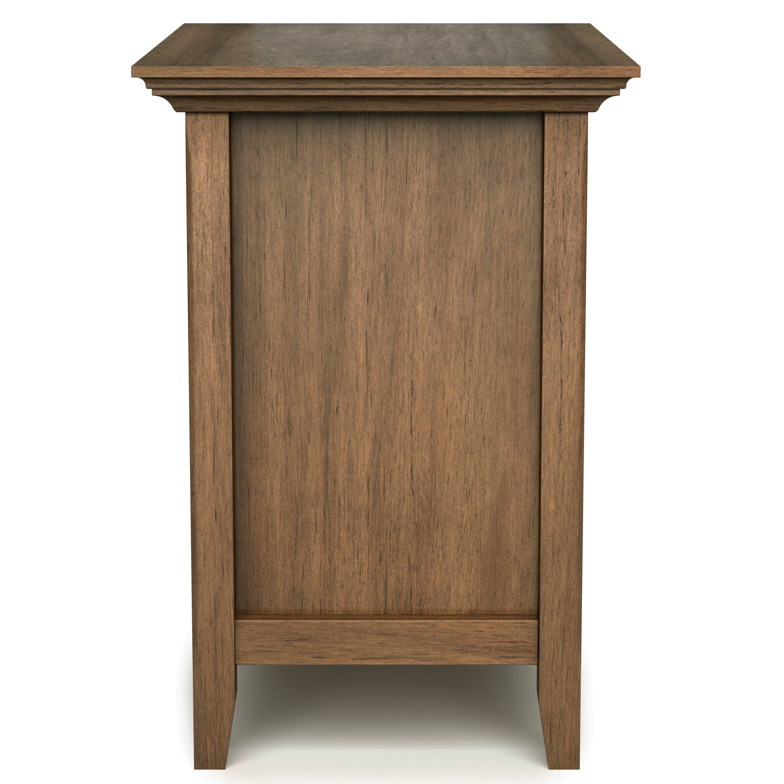 Alt View 12. Simpli Home - Amherst Bedside Table - Rustic Natural Aged Brown.