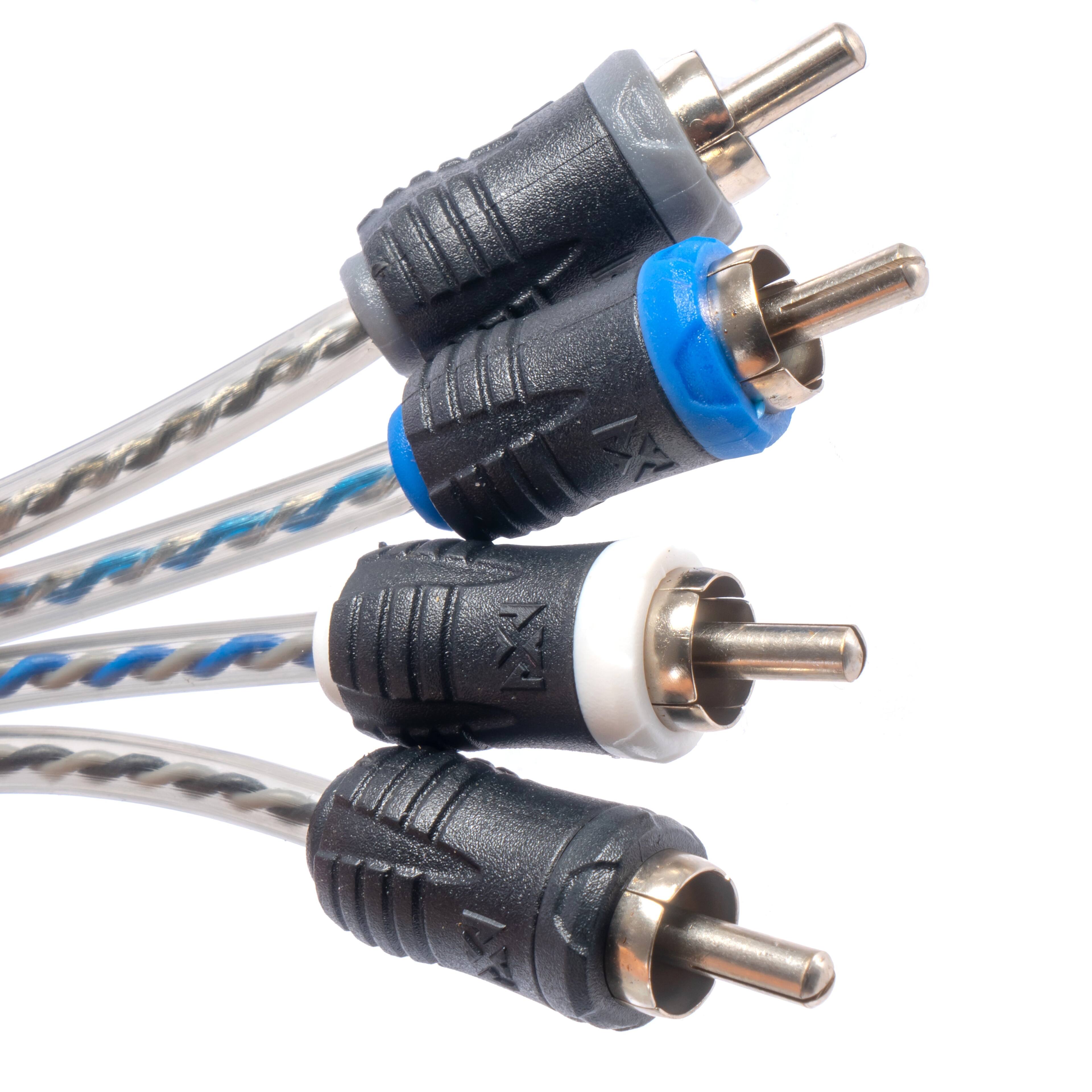 Left. NVX - XIV45 16.4 ft (5 Meter) Oxygen Free Copper 4-Channel Twisted Pair V-Series Car Audio RCA Audio Interconnect Cable.