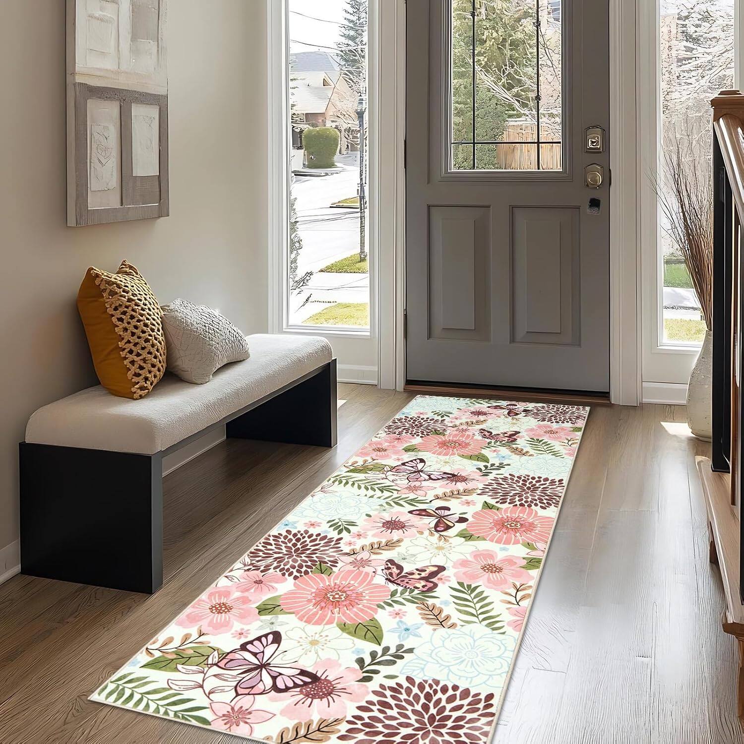 Alt View 2. mosiso - 2X8 Runner Rug Soft Non-Slip Washable Floor Mat For Hallways Kitchen Laundry Bedroom Entryway - H938.
