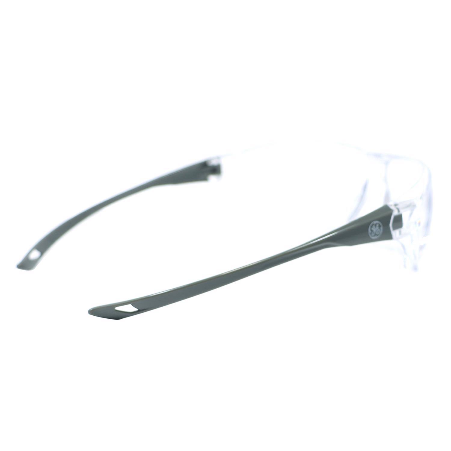 Angle. General Electric - General Electric 03 Series Anti-Fog Impact-Resistant Safety Glasses Clear Lens Gray Frame 1 pk - Gray.