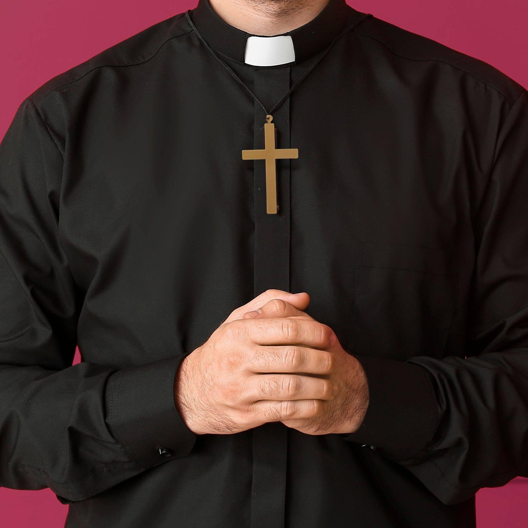 Alt View 1. Orion Costumes - Gold Cross Necklace Costume Accessory - Gold.