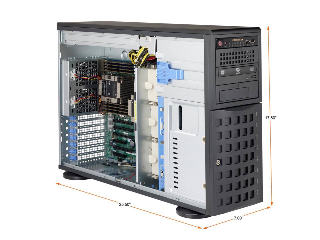 SUPERMICRO  
A A  
: - . - - I - a 2 5 e 1 I - - - - DNO  
17.80"  
25.50"  
7.00"