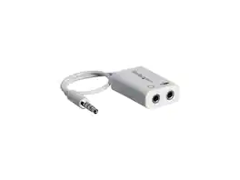 StarTech.com - StarTech 3.5mm 4-Pos to 2x3-Pos Splitter - Headphone/Mic - White
