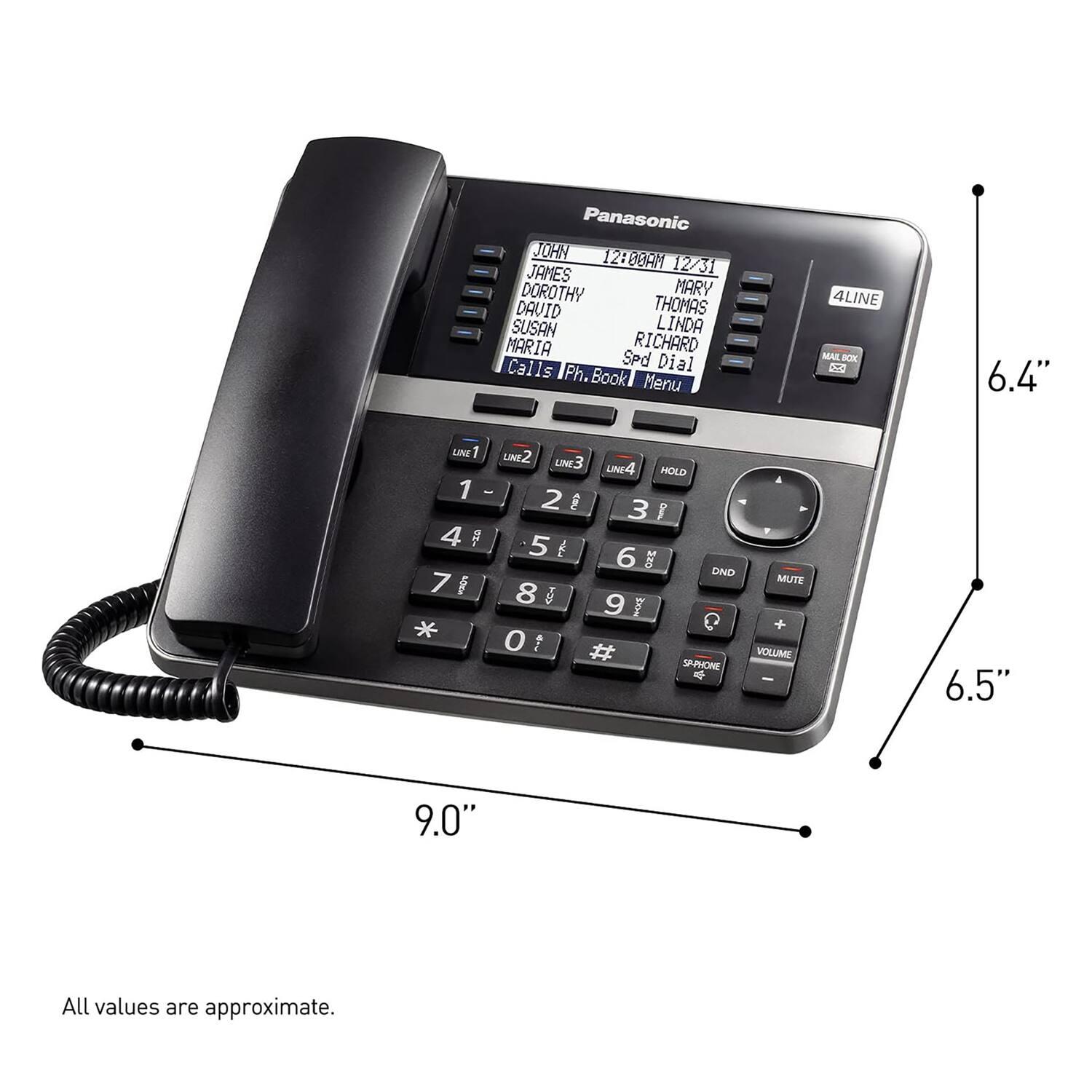 Panasonic Corded Office Phone Extension Accessory KX TGWA40 Black