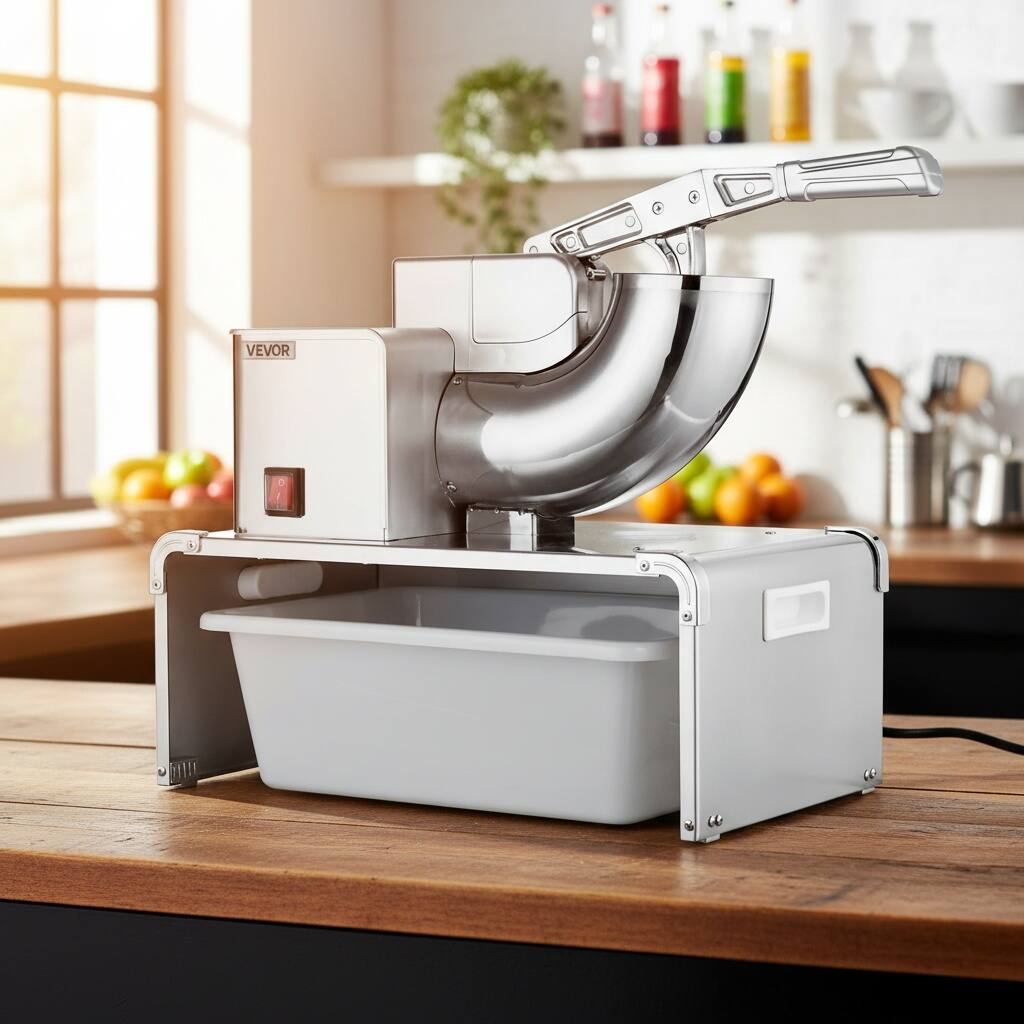 Back. Forest'nSky - Commercial Ice Crusher - 661 lb/h, 350W 4-Blade, Replaceable Container, Silver - Silver.