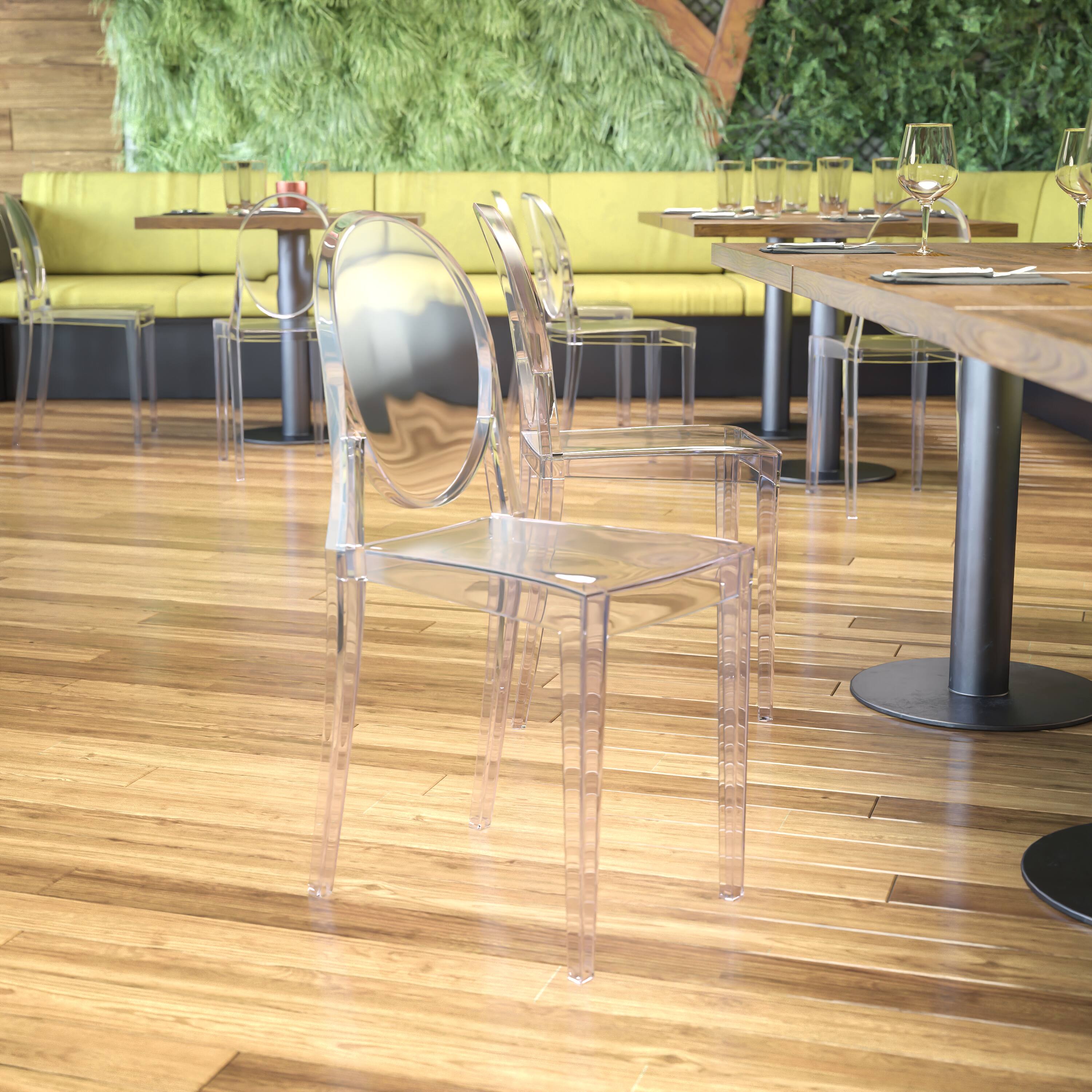 Alt View 12. Alamont Home - Cheryl Ghost Side Chair in Transparent Crystal - Event or Accent Chair - Stack Chair - Clear.