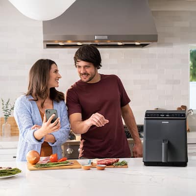 Cosori DualBlaze 6.8QT Smart Air Fryer with Ceramic Coating Dark Cosori DualBlaze 6.8QT Smart Air Fryer with Ceramic Coating Dark