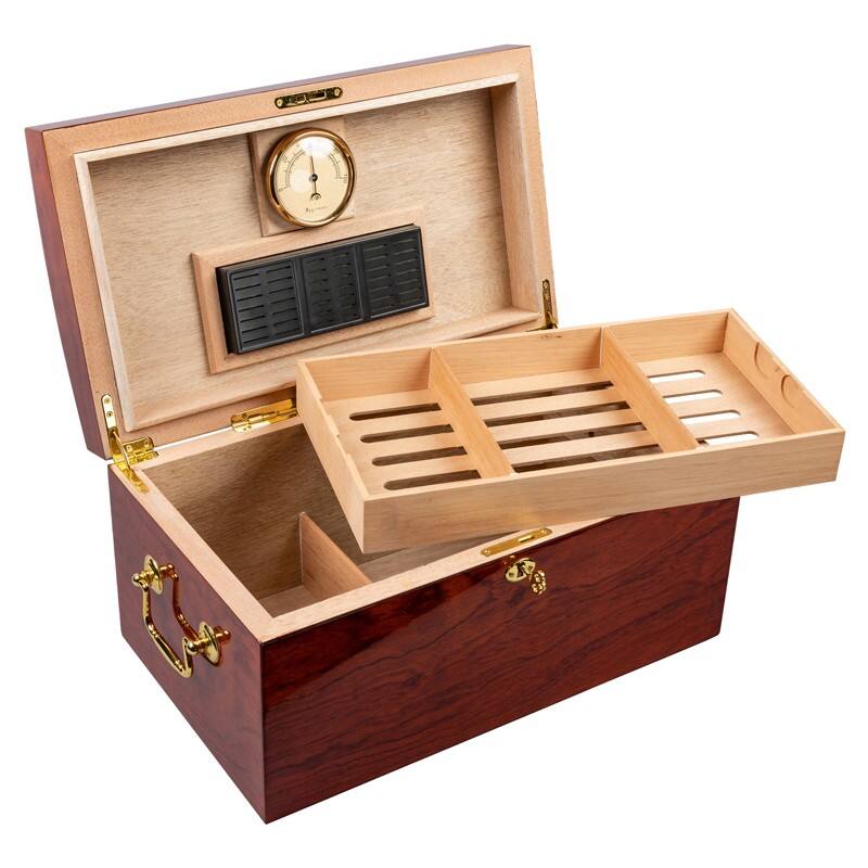 Alt View 5. Prestige - Broadway Cigar Humidor - Hand Rubbed Lacquer Finish.