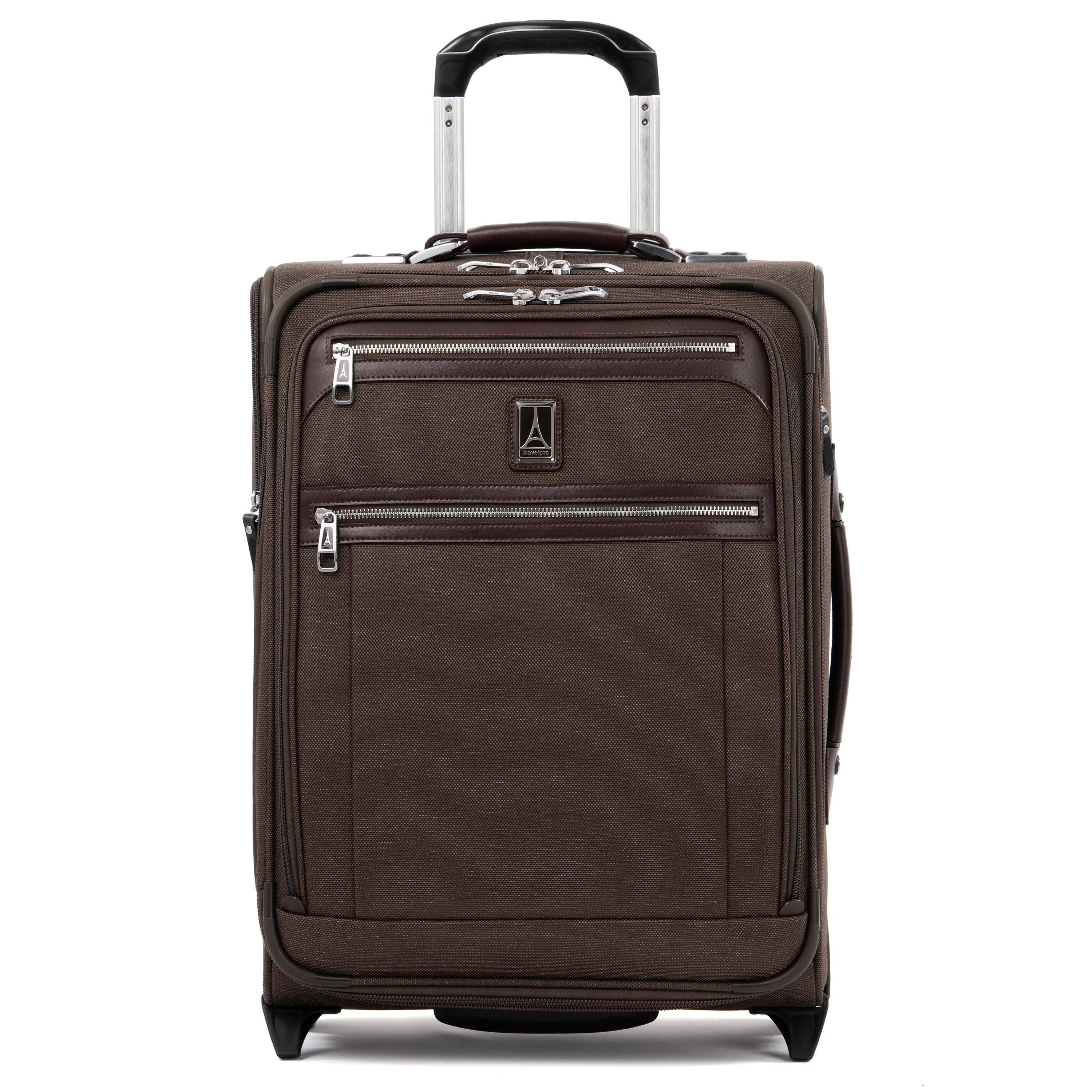 Front. Travelpro - Travelpro Platinum Elite Softside Expandable Luggage, 2 Wheel Upright Suitcase, USB Port, Men and Women - Rich Espresso.