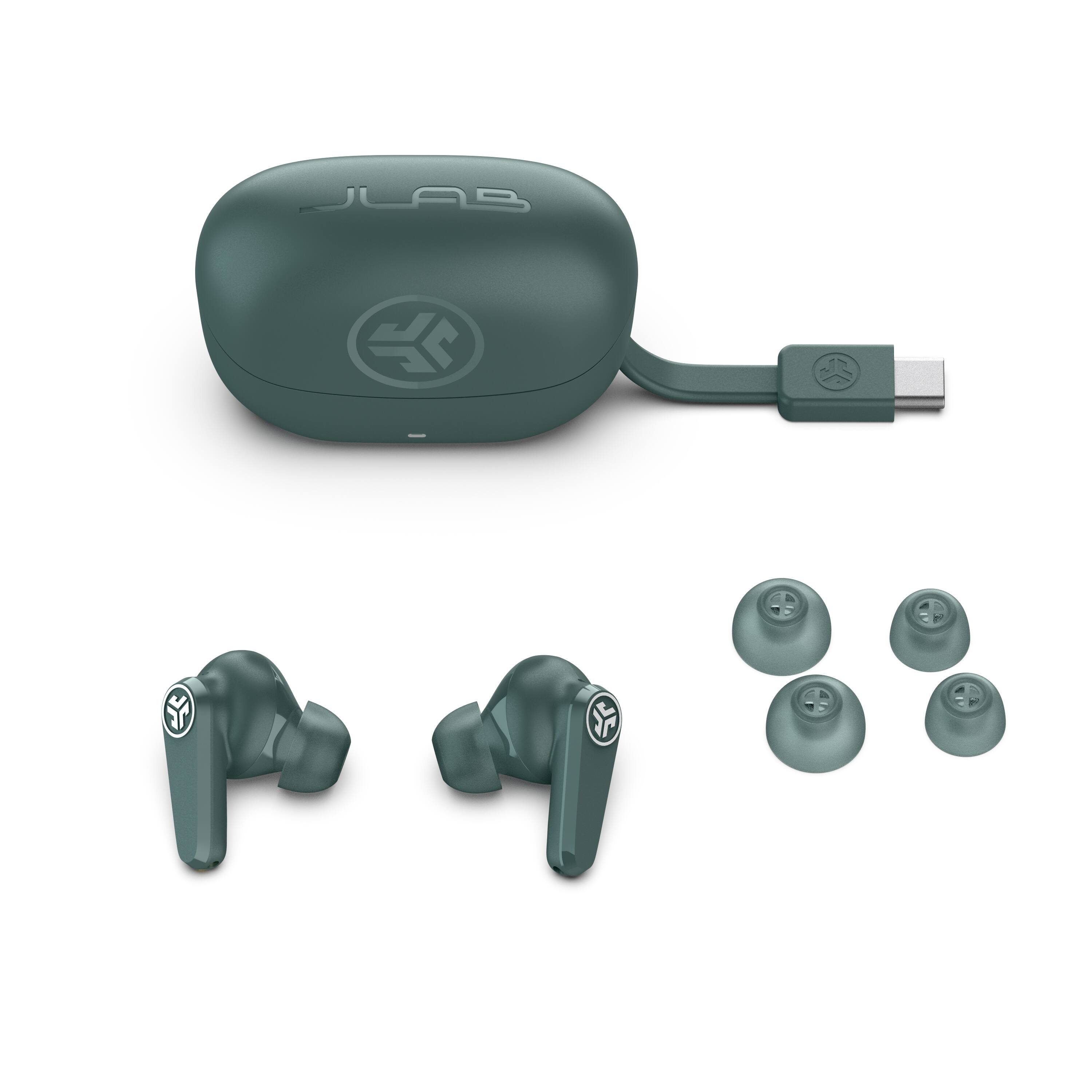 Back. JLab - Go Pods ANC True Wireless Earbuds - Sage.