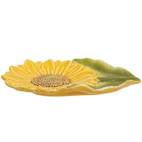 Angle. BreeBe - Ceramic Sunflower Spoon Rest - Yellow.
