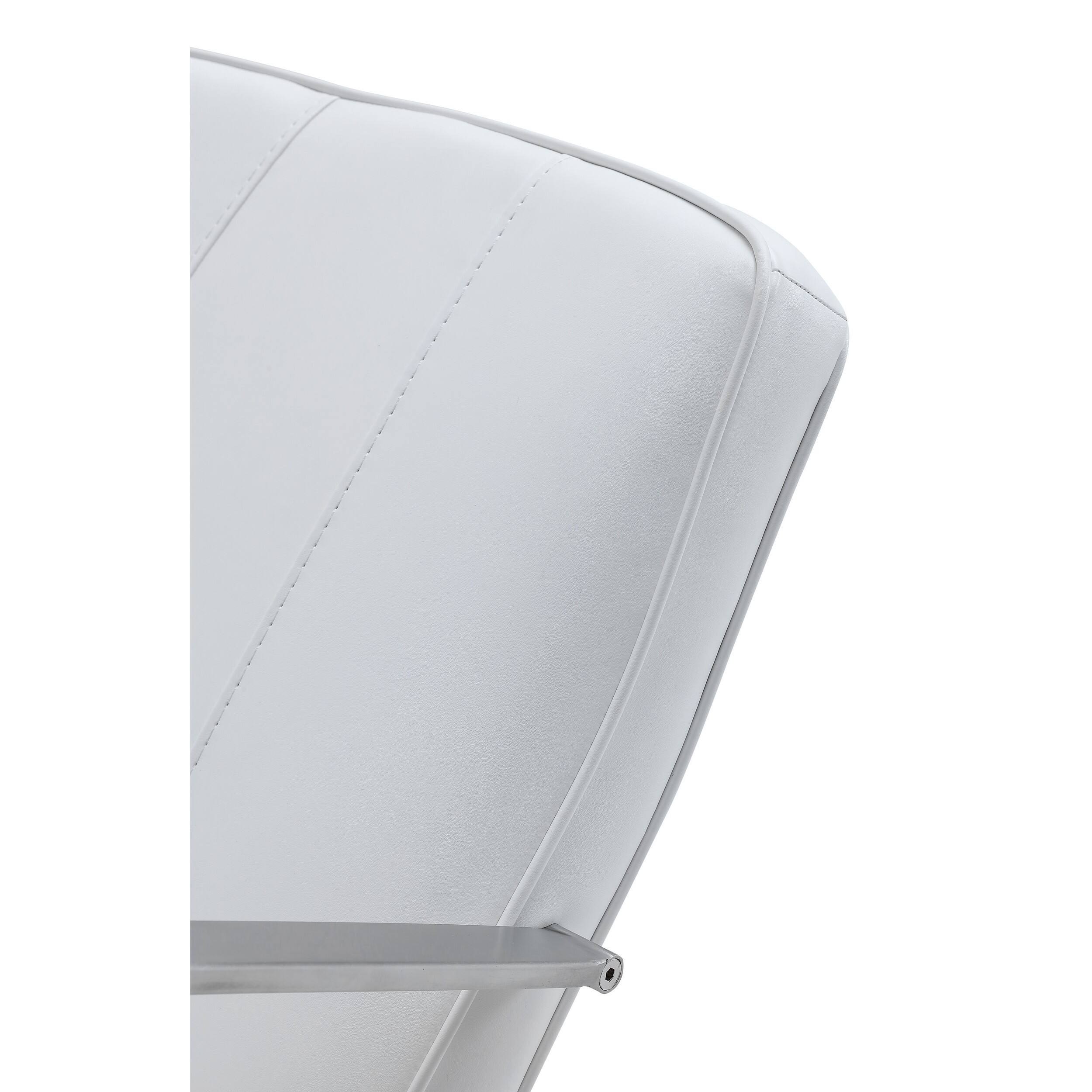 Back. Manhattan Lane - Rux 26 Inch Office Swivel Chair,  Faux Leather, Rolling Steel Base - White.