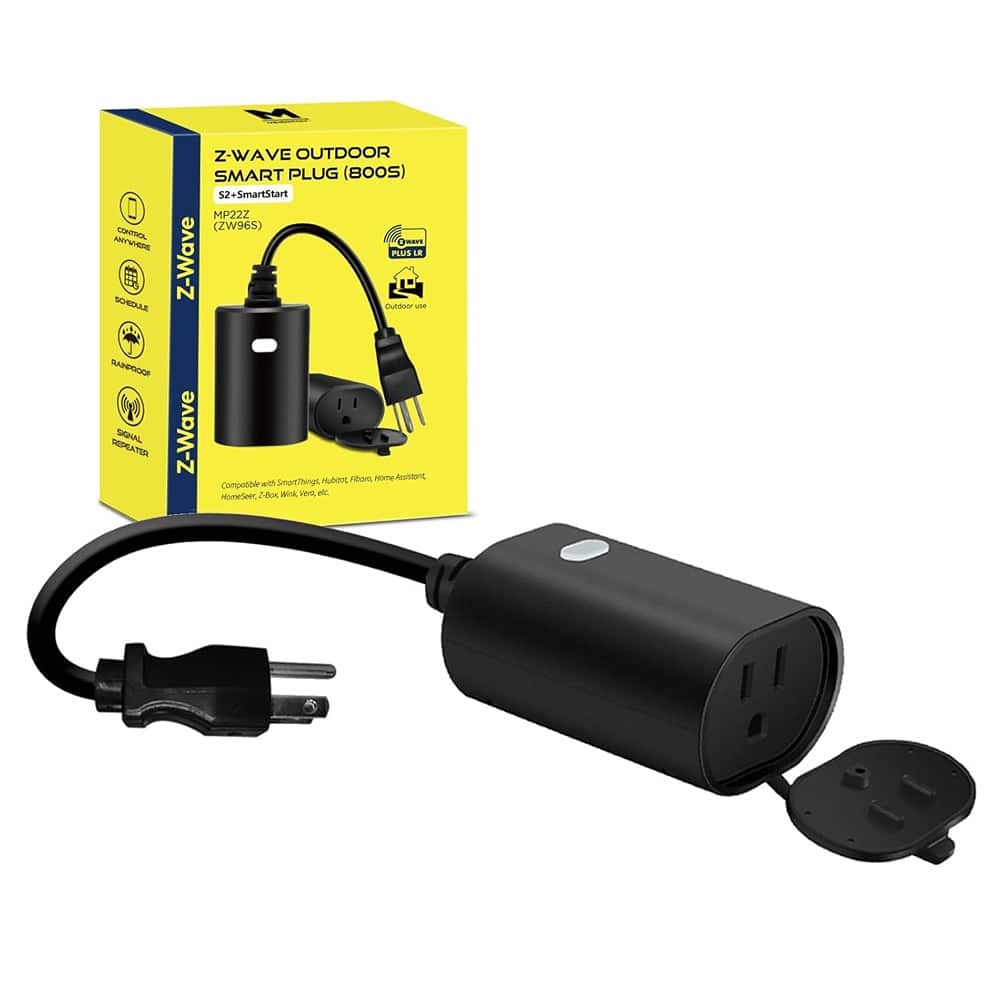 RTMB - Z-Wave Outdoor Smart Plug – IP65 Weather-Resistant, Built-in Repeater - Black