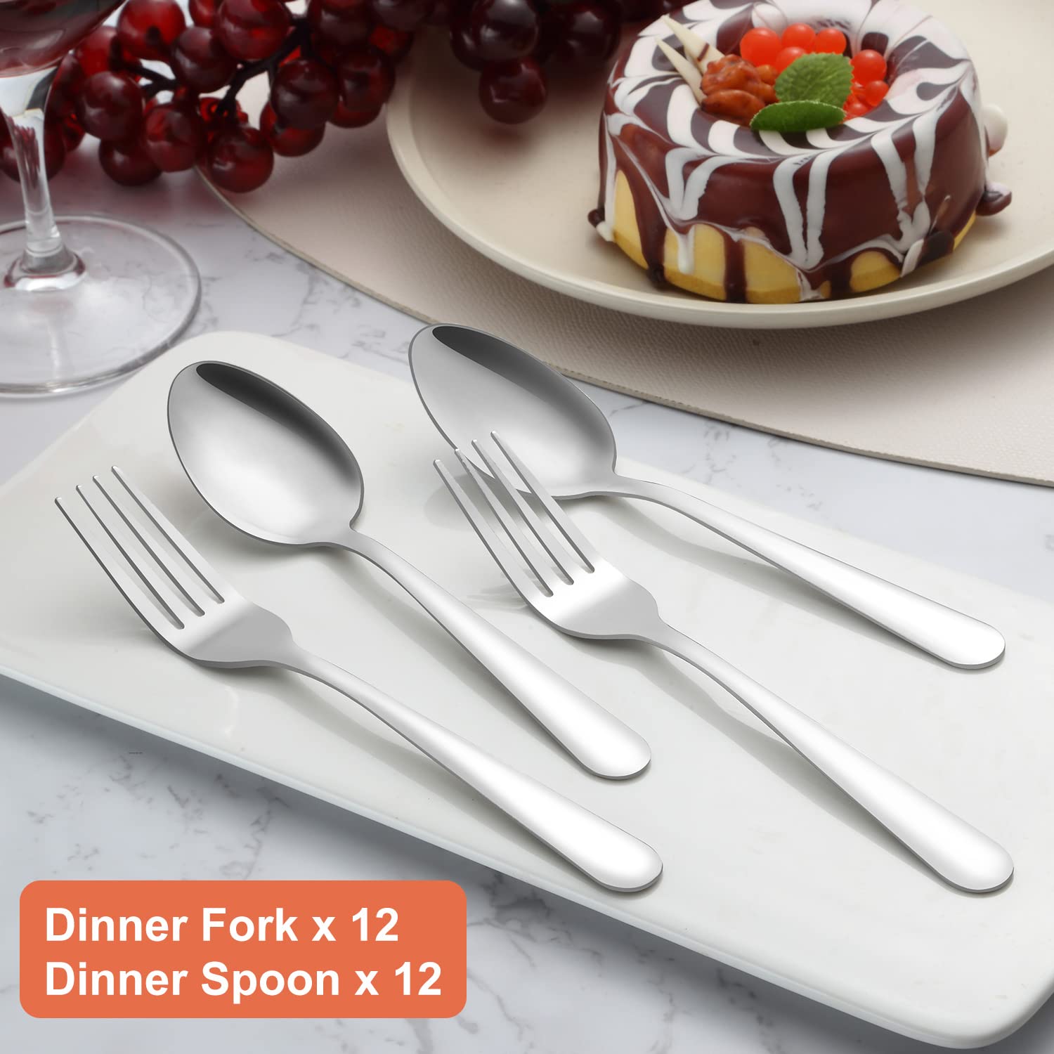 Dinner Fork x 12  
Dinner Spoon x 12