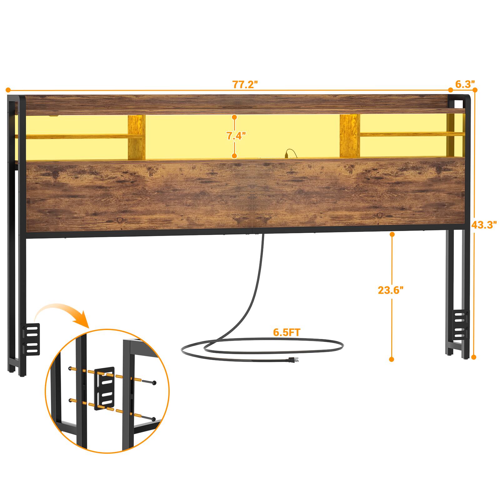 77.2" 6.3" 7.4" 43.3" 23.6" 6.5FT